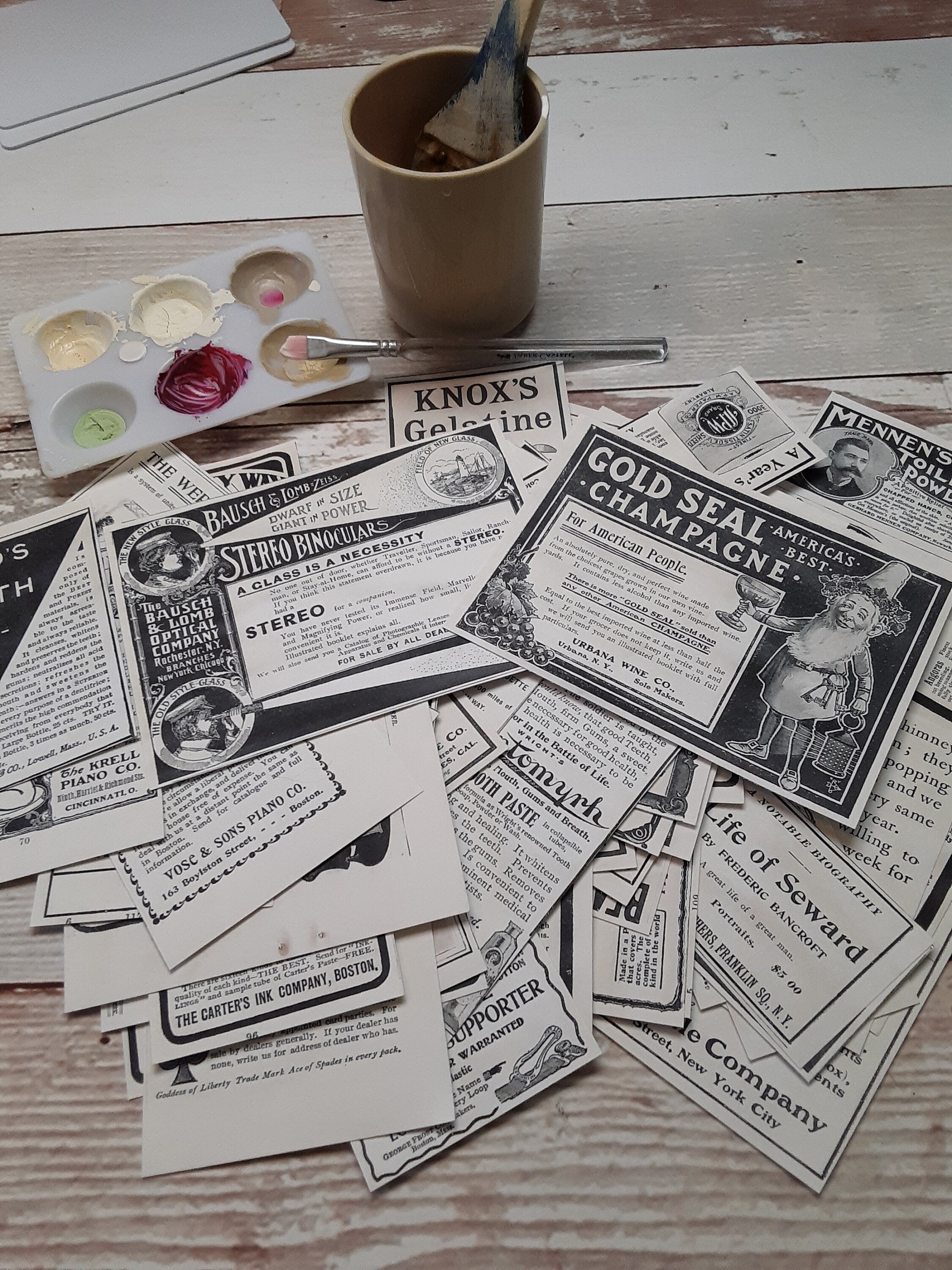 Vintage Advertising, Junk Journal Printable Kit, Ephemera Lot, Collage Papers | Digital Download