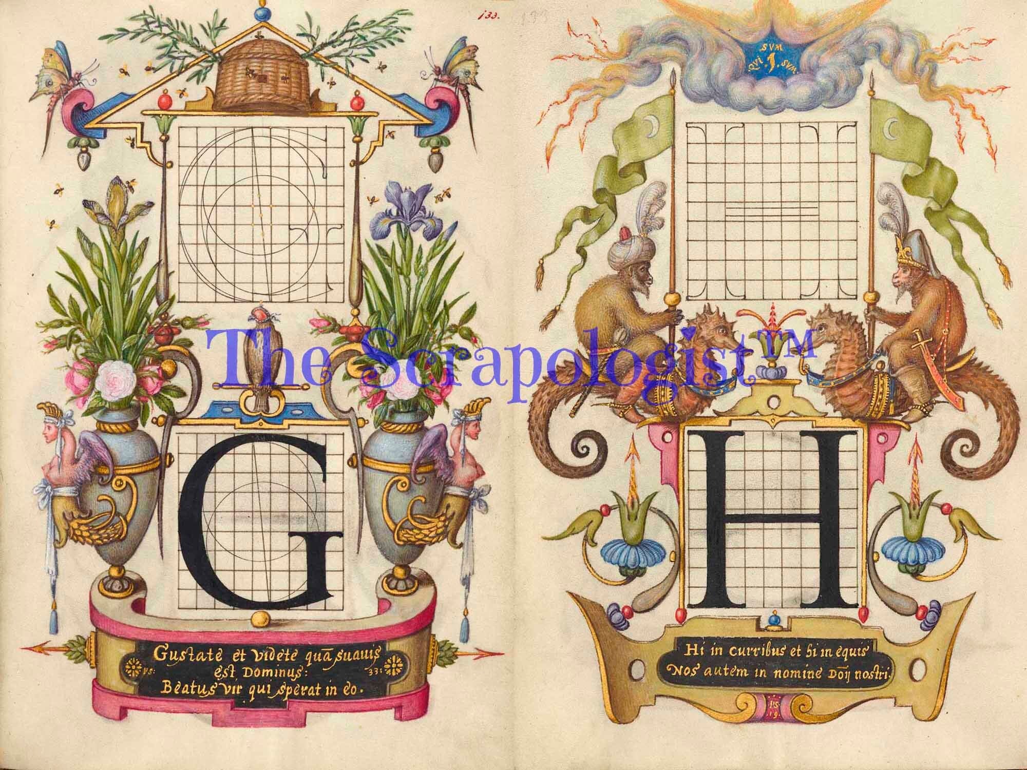 Calligraphy Worksheet, Hand Lettering Practice Guide, Vintage, Junk Journal Page | Digital Download