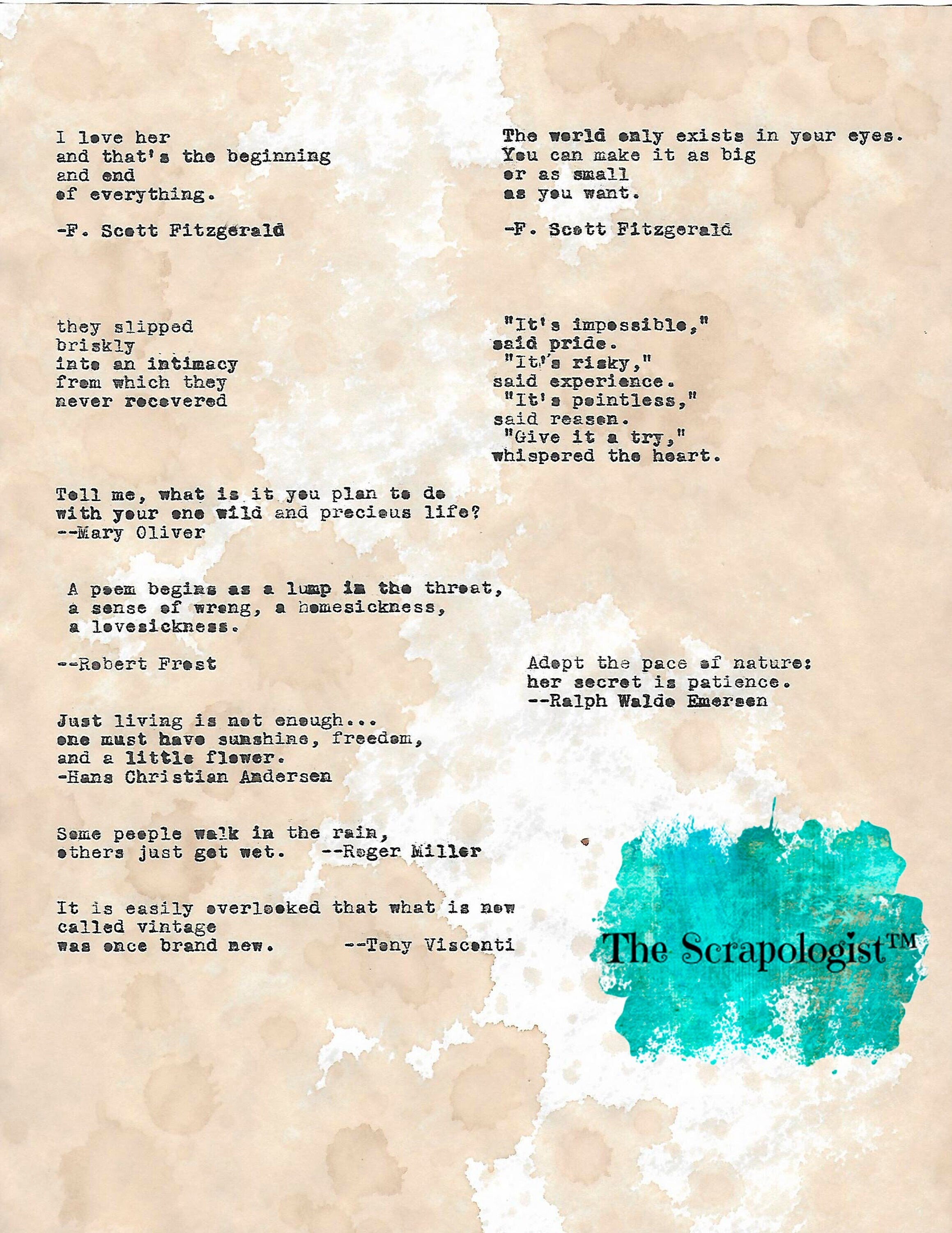 Inspirational Quotes, Typed with Vintage Typewriter from the 1930s, Public Domain Phrases, Junk Journal Kit, Digital Download