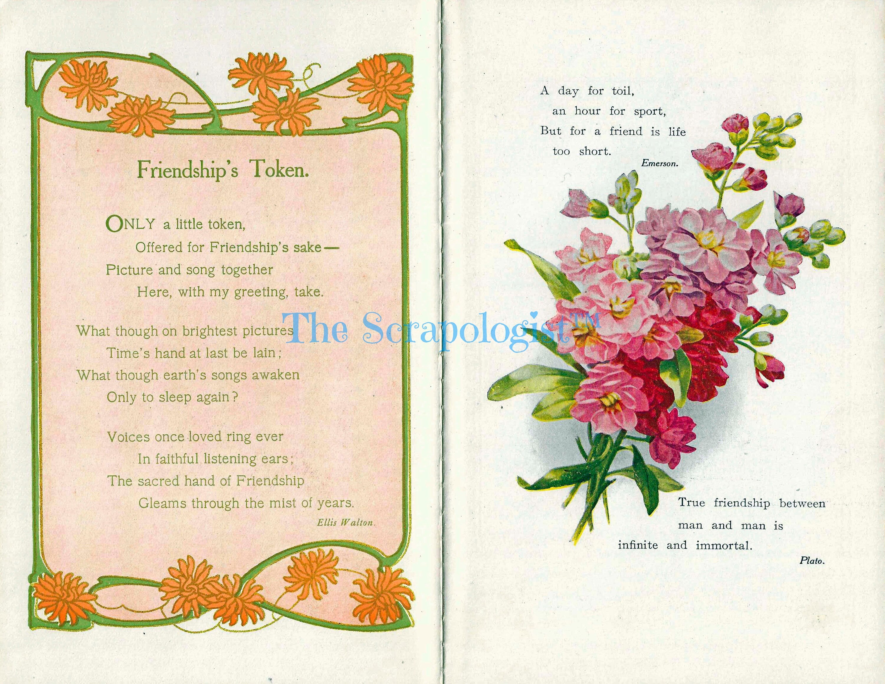 Friendship Memory Book, DIY Junk Journal or Scrapbook Album Kit, Vintage Ephemera, Page Inserts, Collage Papers | Digital Download