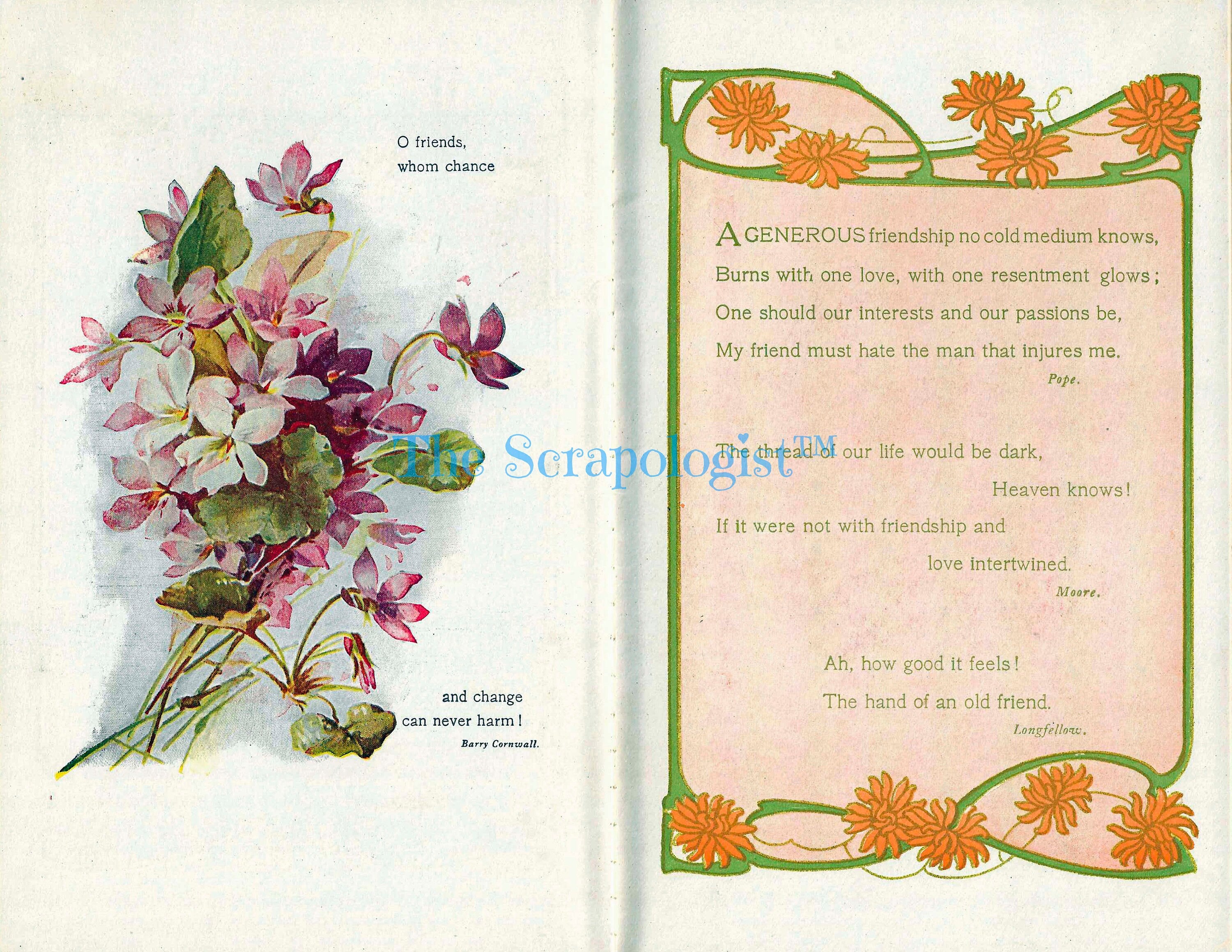 Friendship Memory Book, DIY Junk Journal or Scrapbook Album Kit, Vintage Ephemera, Page Inserts, Collage Papers | Digital Download