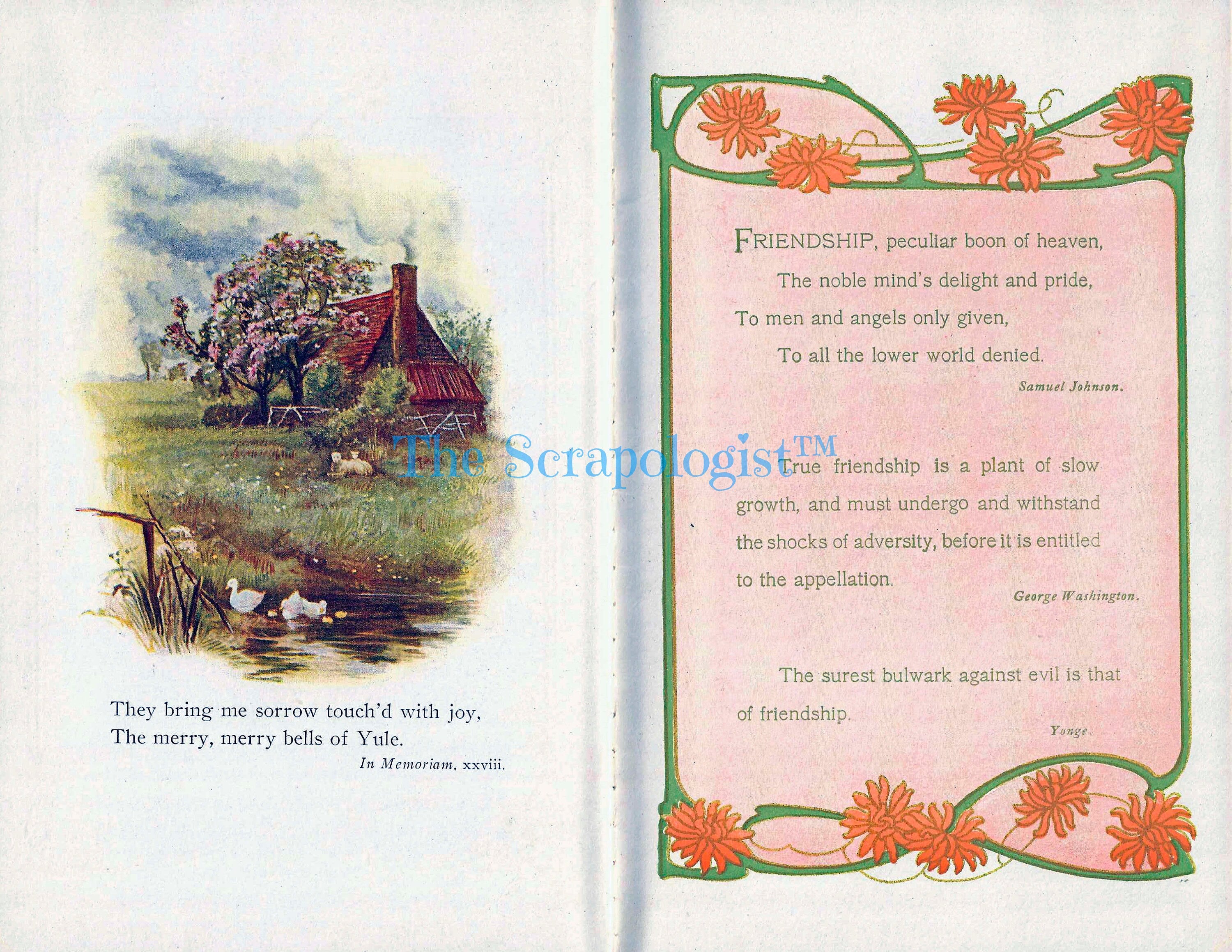 Friendship Memory Book, DIY Junk Journal or Scrapbook Album Kit, Vintage Ephemera, Page Inserts, Collage Papers | Digital Download