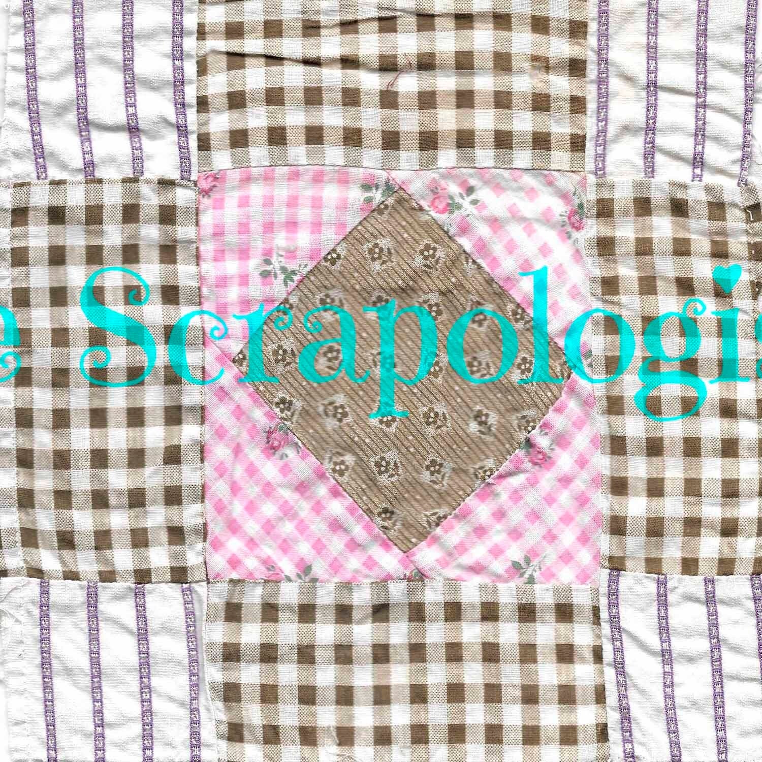 Antique Quilt Block, Vintage Textiles, Junk Journaling Kit, Collage Pages | Digital Download