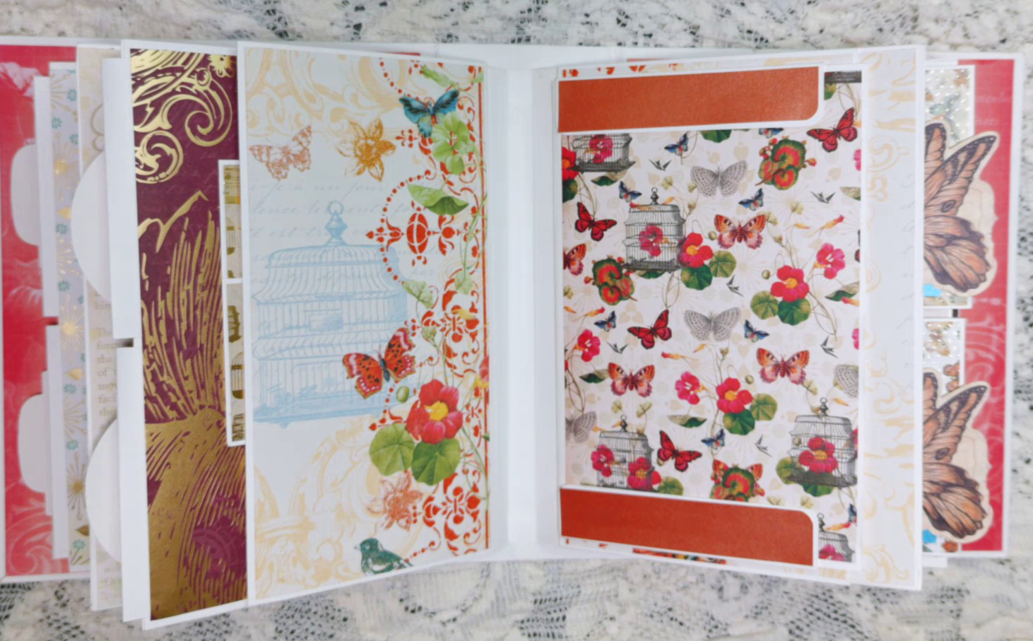 Butterfly Scrapbook Mini Album | Botanical Ephemera Album | Nature-Inspired Memory Book