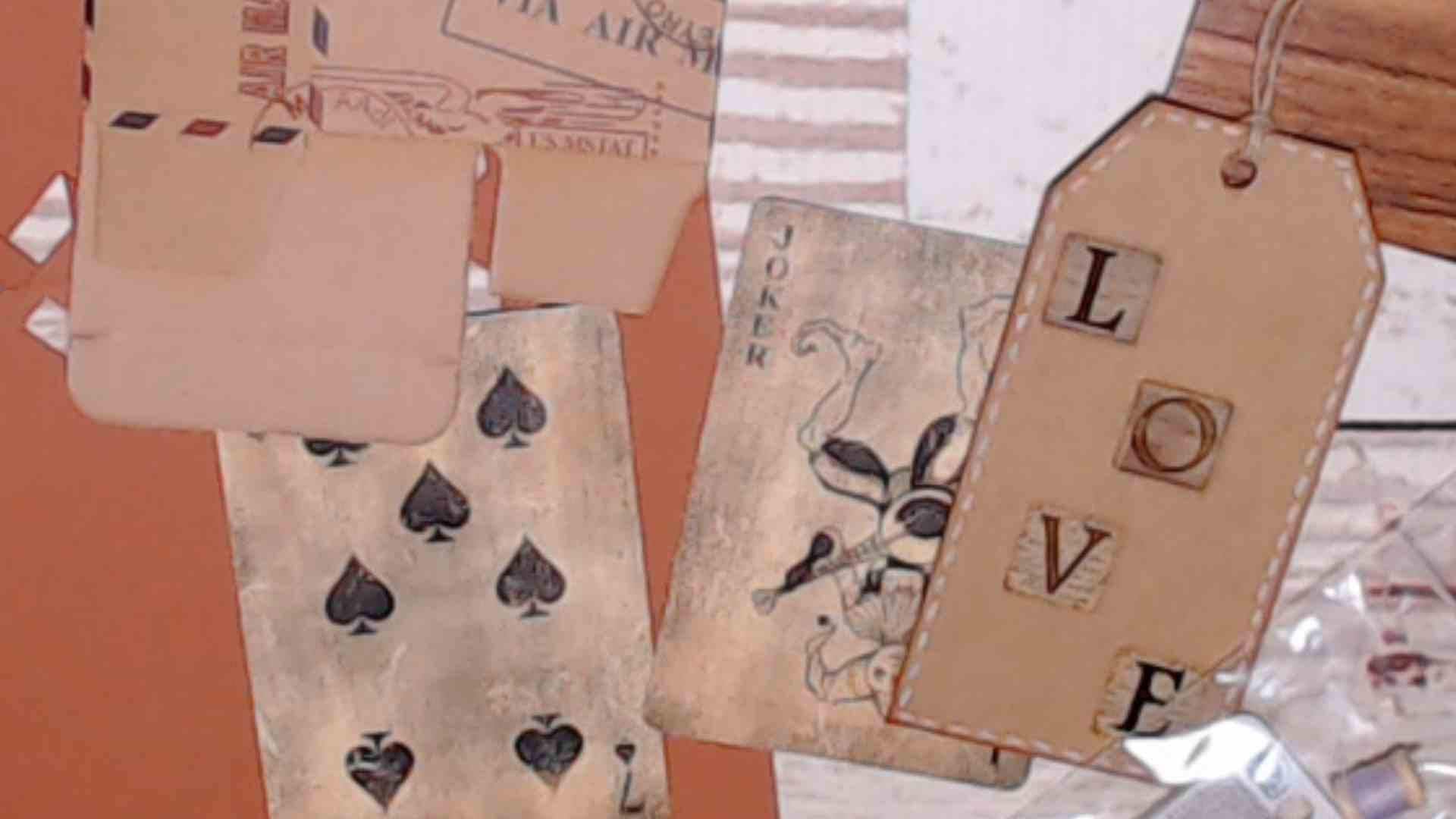 12-Piece Junk Journal Ephemera Lot, Grab Bag, Vintage Style, Handmade embellishments, Includes Fabric Flip, Playing Cards, Wax Seal and more