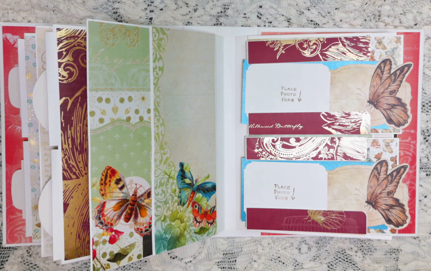 Butterfly Scrapbook Mini Album | Botanical Ephemera Album | Nature-Inspired Memory Book