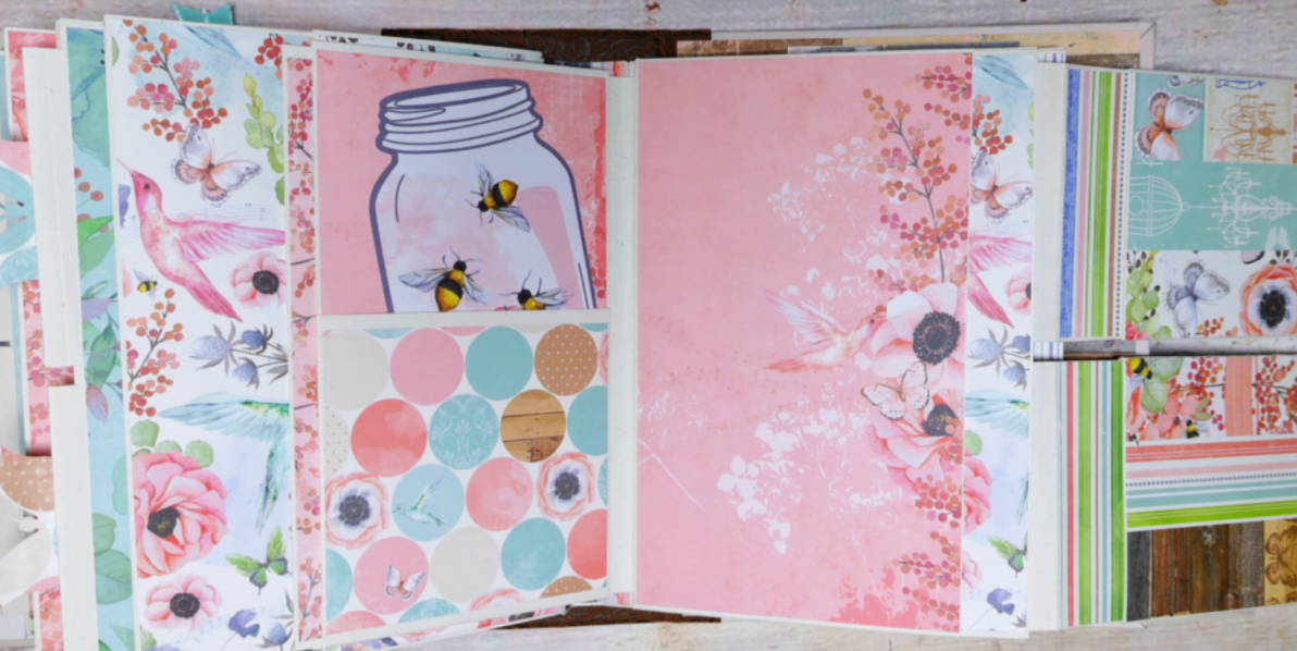 Baby Girl Photo Album | Handmade Memory Book for New Mom | Pink Butterfly Scrapbook