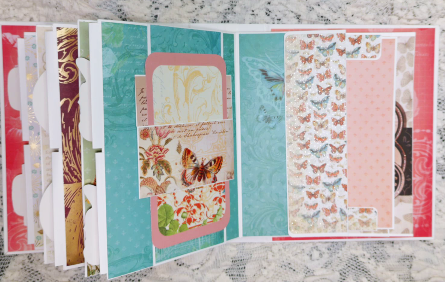 Butterfly Scrapbook Mini Album | Botanical Ephemera Album | Nature-Inspired Memory Book