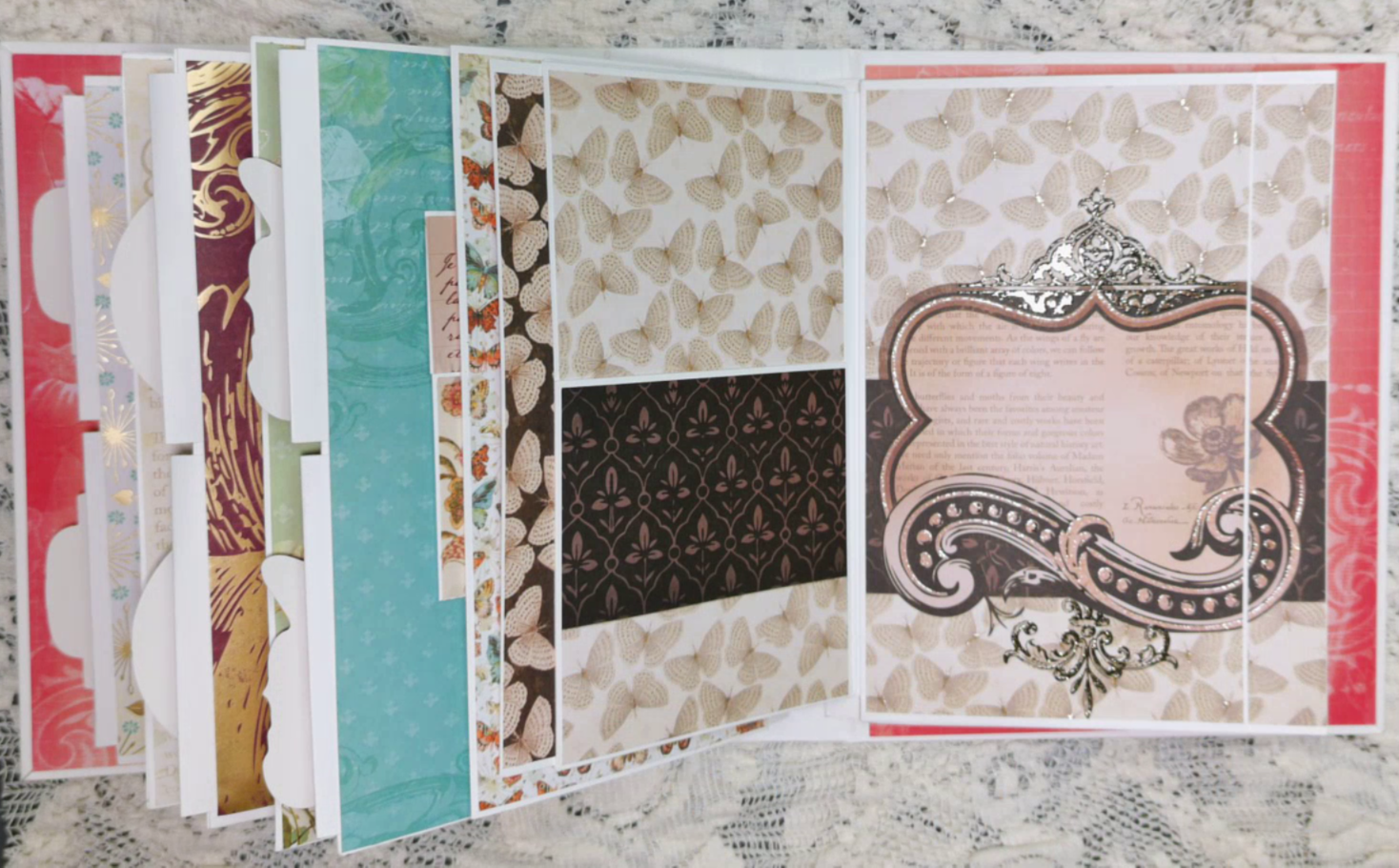 Butterfly Scrapbook Mini Album | Botanical Ephemera Album | Nature-Inspired Memory Book