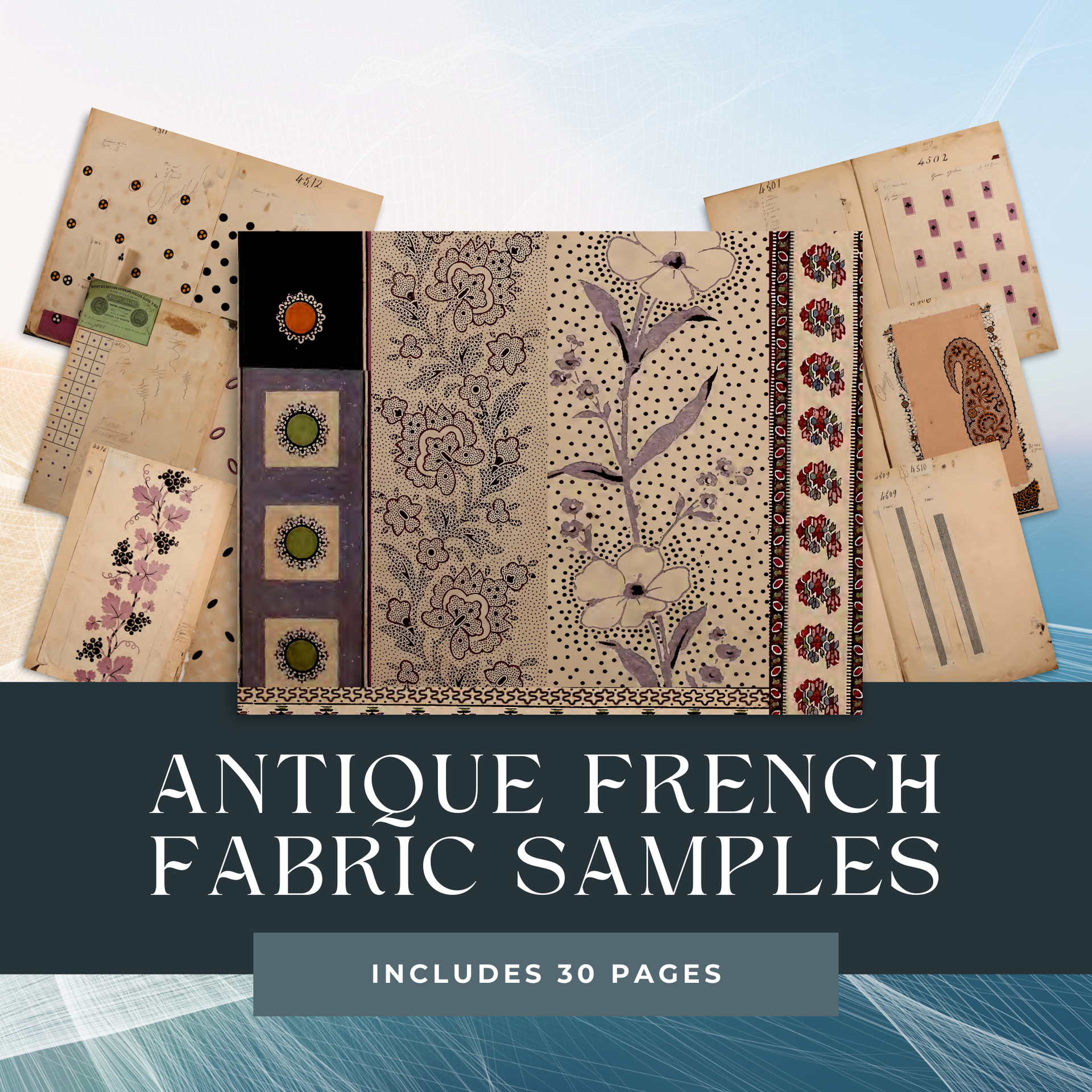 洋書 FRENCH TEXTILES Vintage French Textile Designs, 1863 Sample