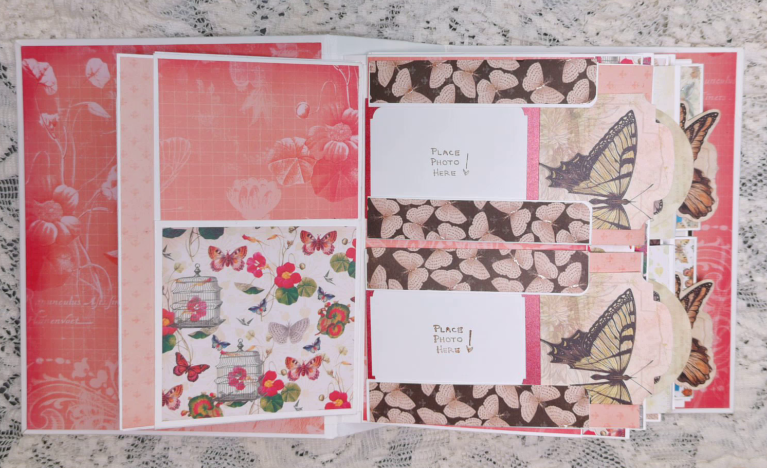 Butterfly Scrapbook Mini Album | Botanical Ephemera Album | Nature-Inspired Memory Book