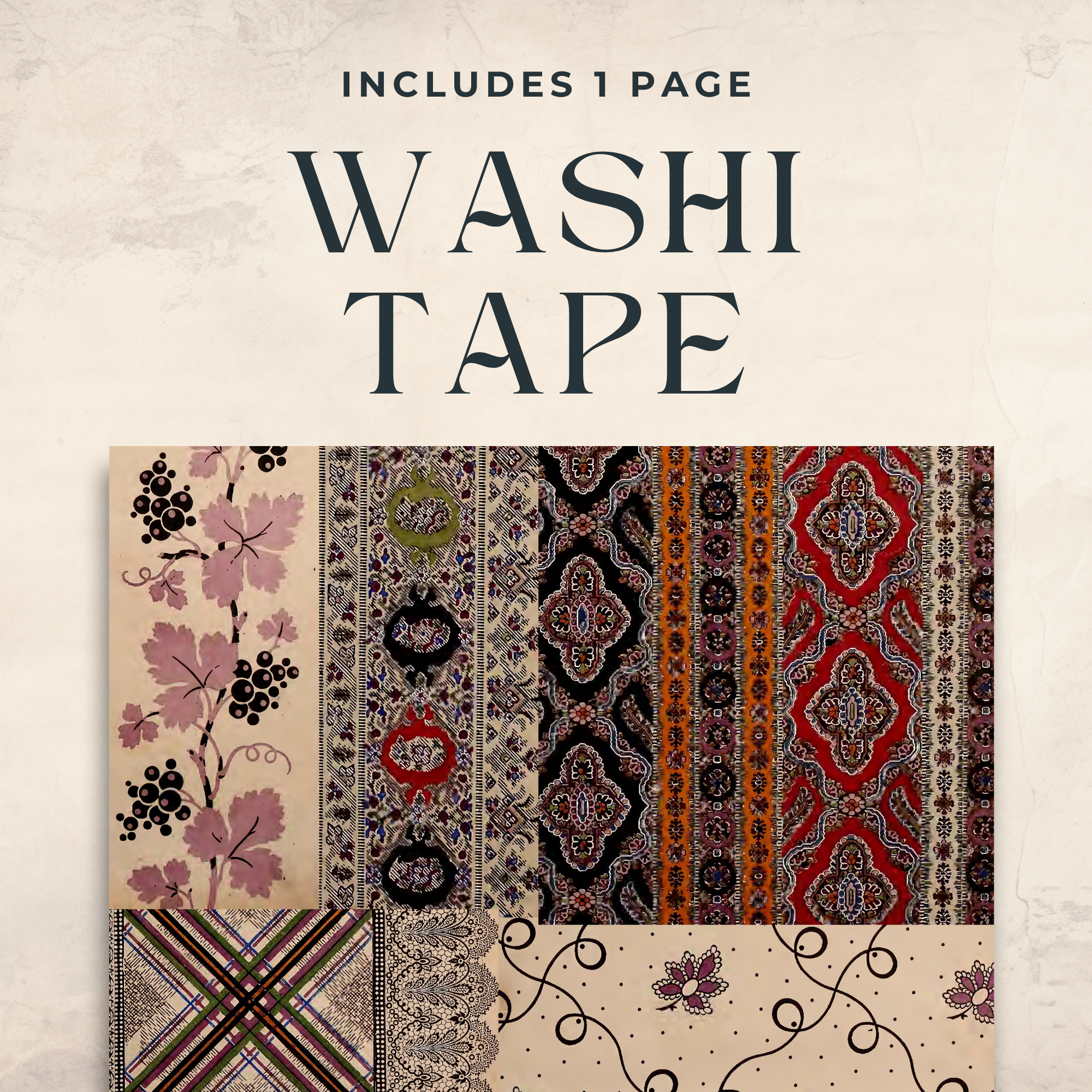 Vintage French Textiles, Junk Journal Background Pages, Collage Kit | Digital Download