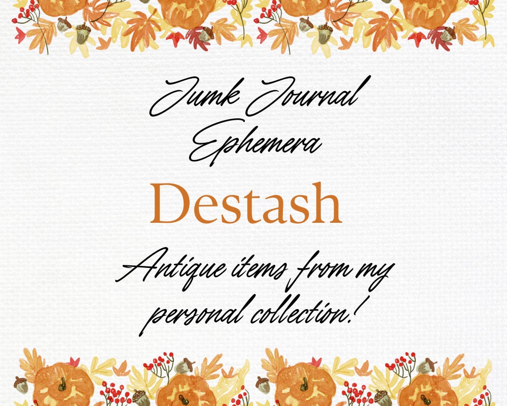 50-Piece Vintage Junk Journal Pack, Papers and Antique Ephemera from my Personal Collection| Destash - Antique photos, Postcards & papers