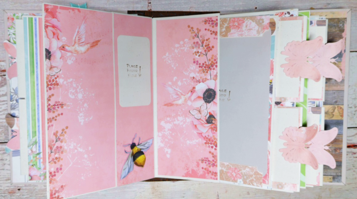 Baby Girl Photo Album | Handmade Memory Book for New Mom | Pink Butterfly Scrapbook