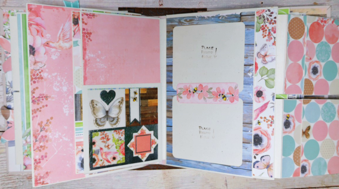 Baby Girl Photo Album | Handmade Memory Book for New Mom | Pink Butterfly Scrapbook
