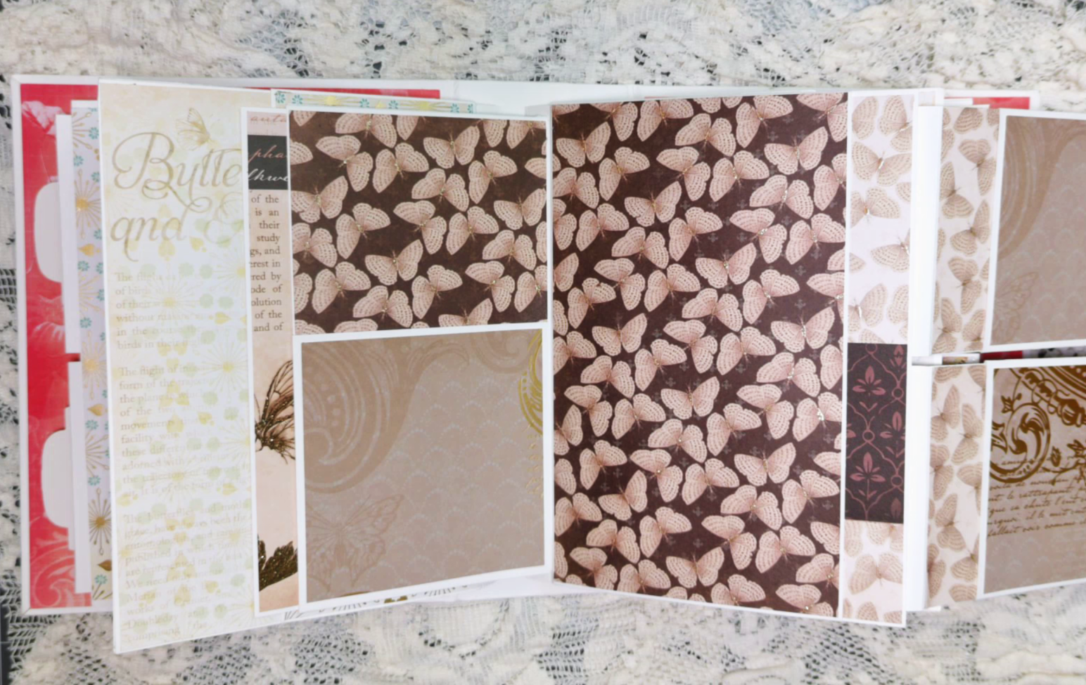 Butterfly Scrapbook Mini Album | Botanical Ephemera Album | Nature-Inspired Memory Book