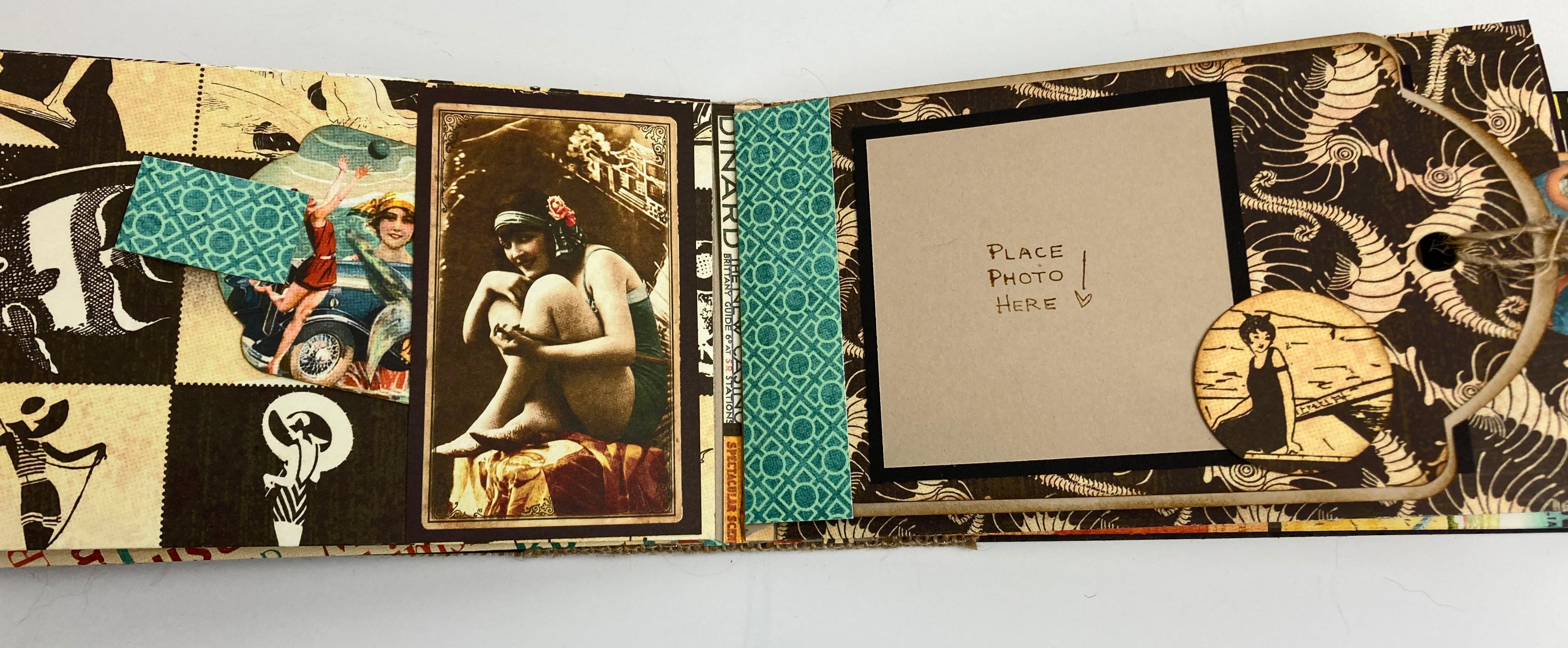 Beach Photo Travel Album, Summer Vacation Mini Album, Vintage Ocean Theme