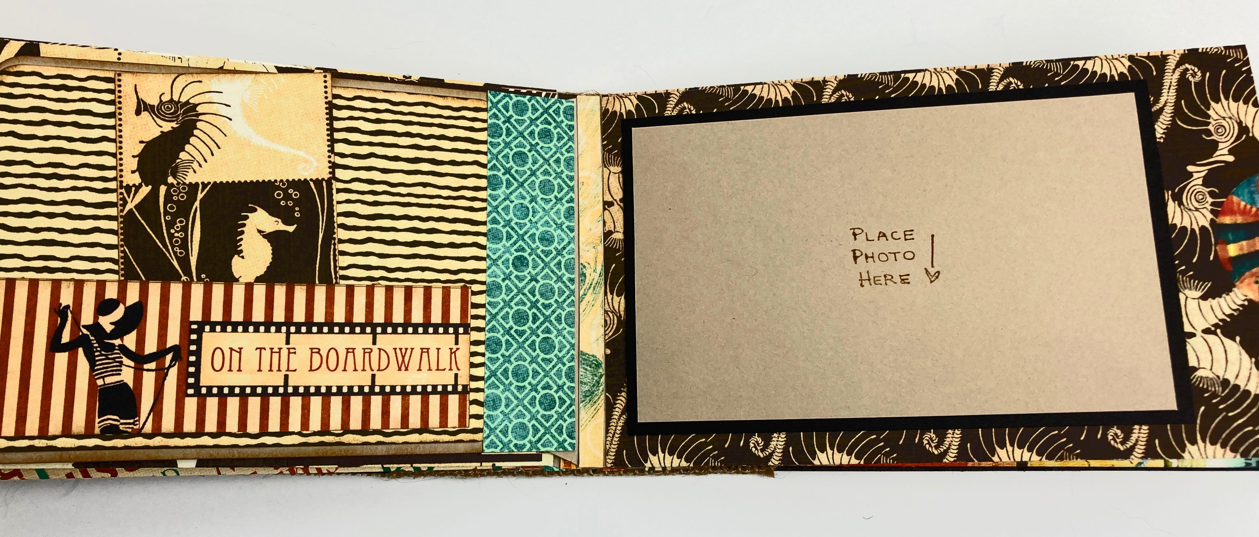 Beach Photo Travel Album, Summer Vacation Mini Album, Vintage Ocean Theme