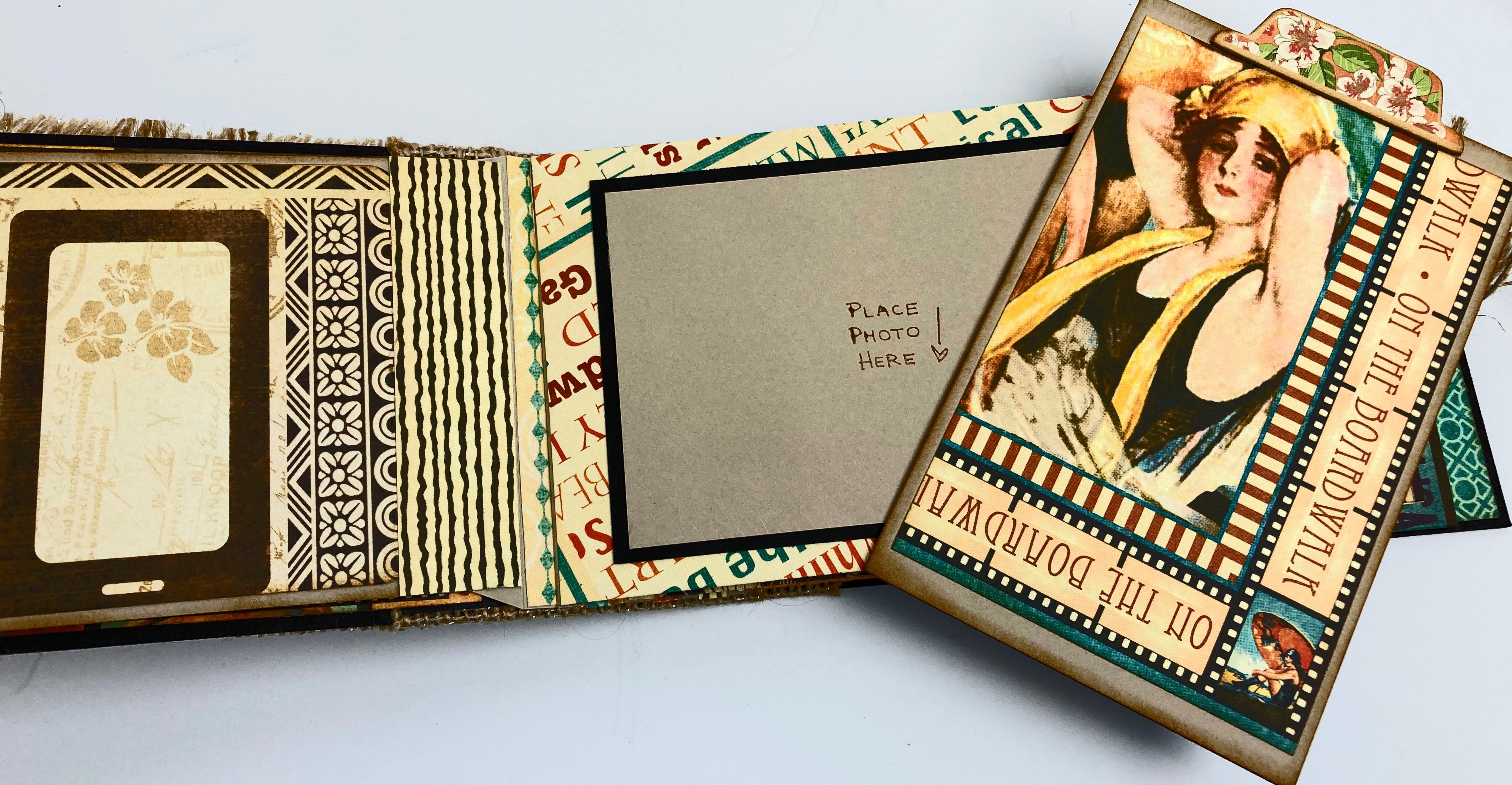 Beach Photo Travel Album, Summer Vacation Mini Album, Vintage Ocean Theme