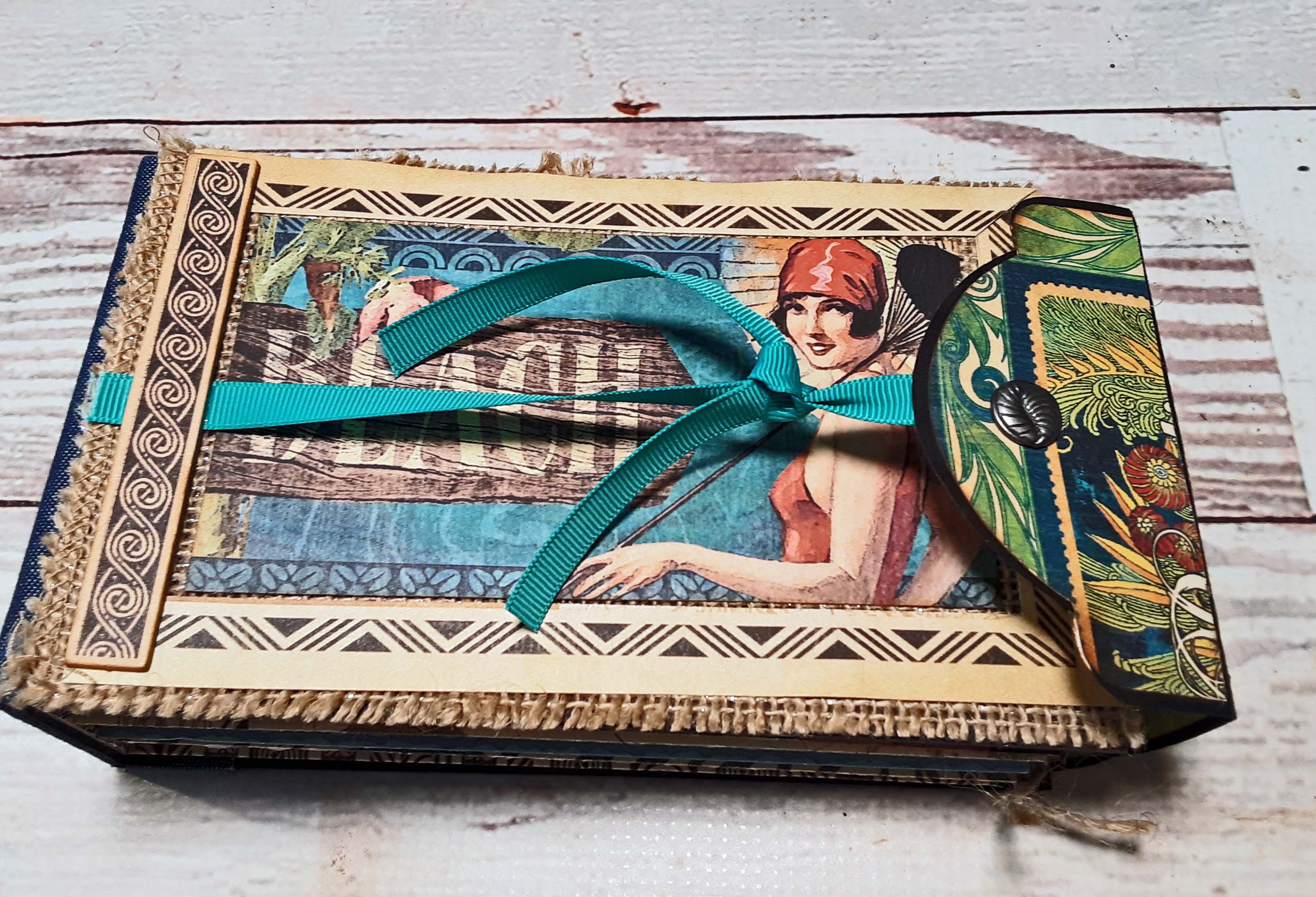 Beach Photo Travel Album, Summer Vacation Mini Album, Vintage Ocean Theme