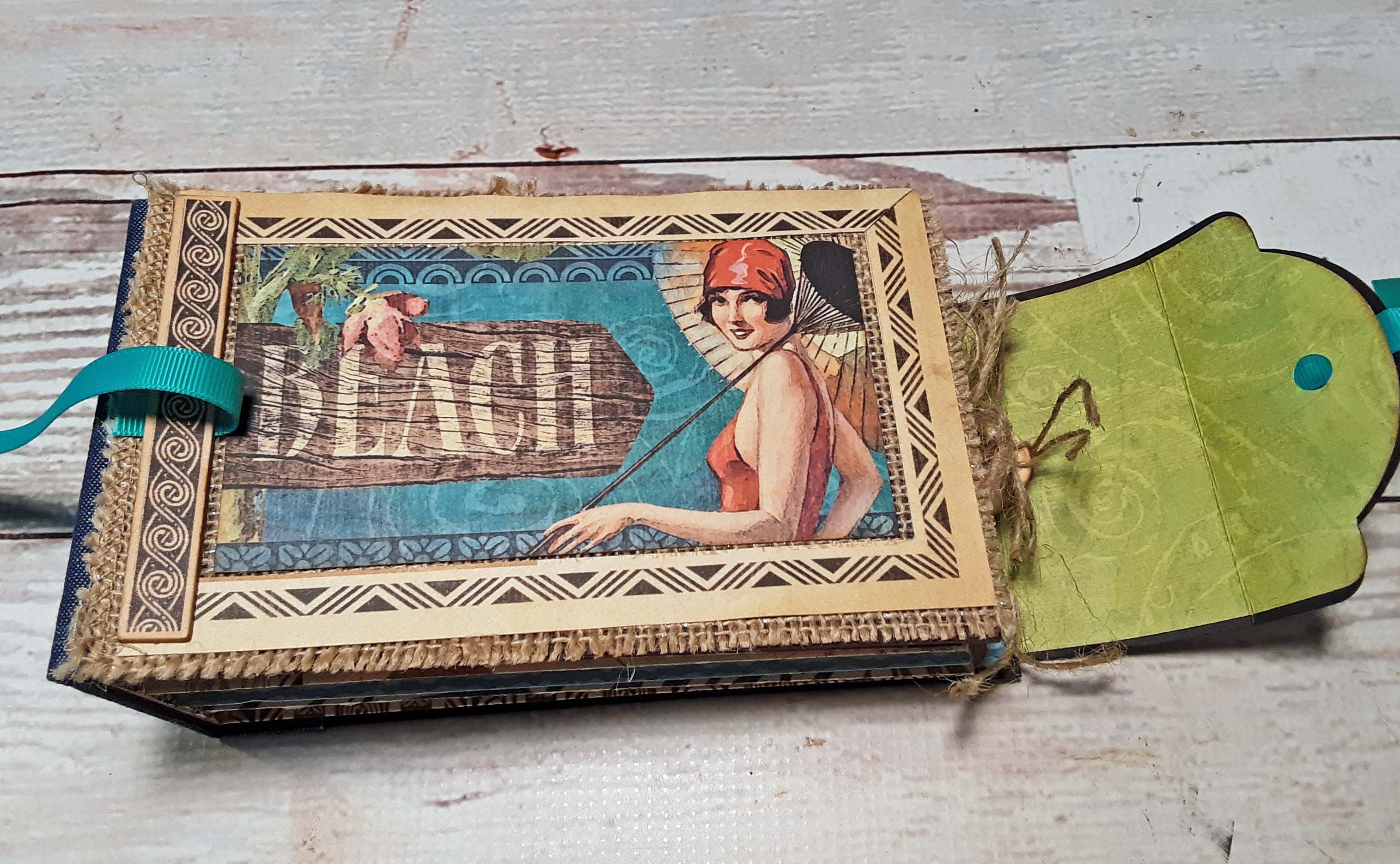 Beach Photo Travel Album, Summer Vacation Mini Album, Vintage Ocean Theme