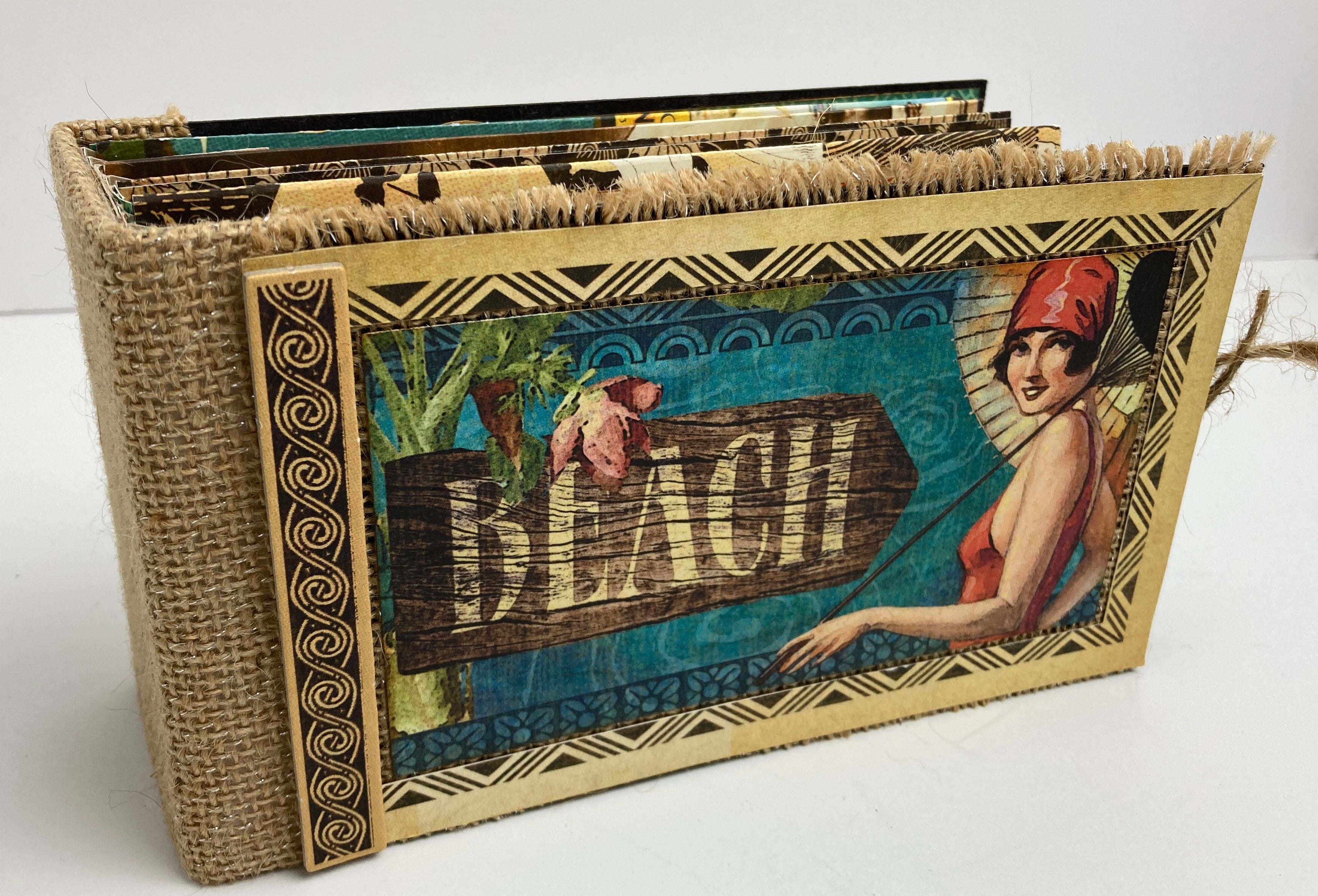 Beach Photo Travel Album, Summer Vacation Mini Album, Vintage Ocean Theme