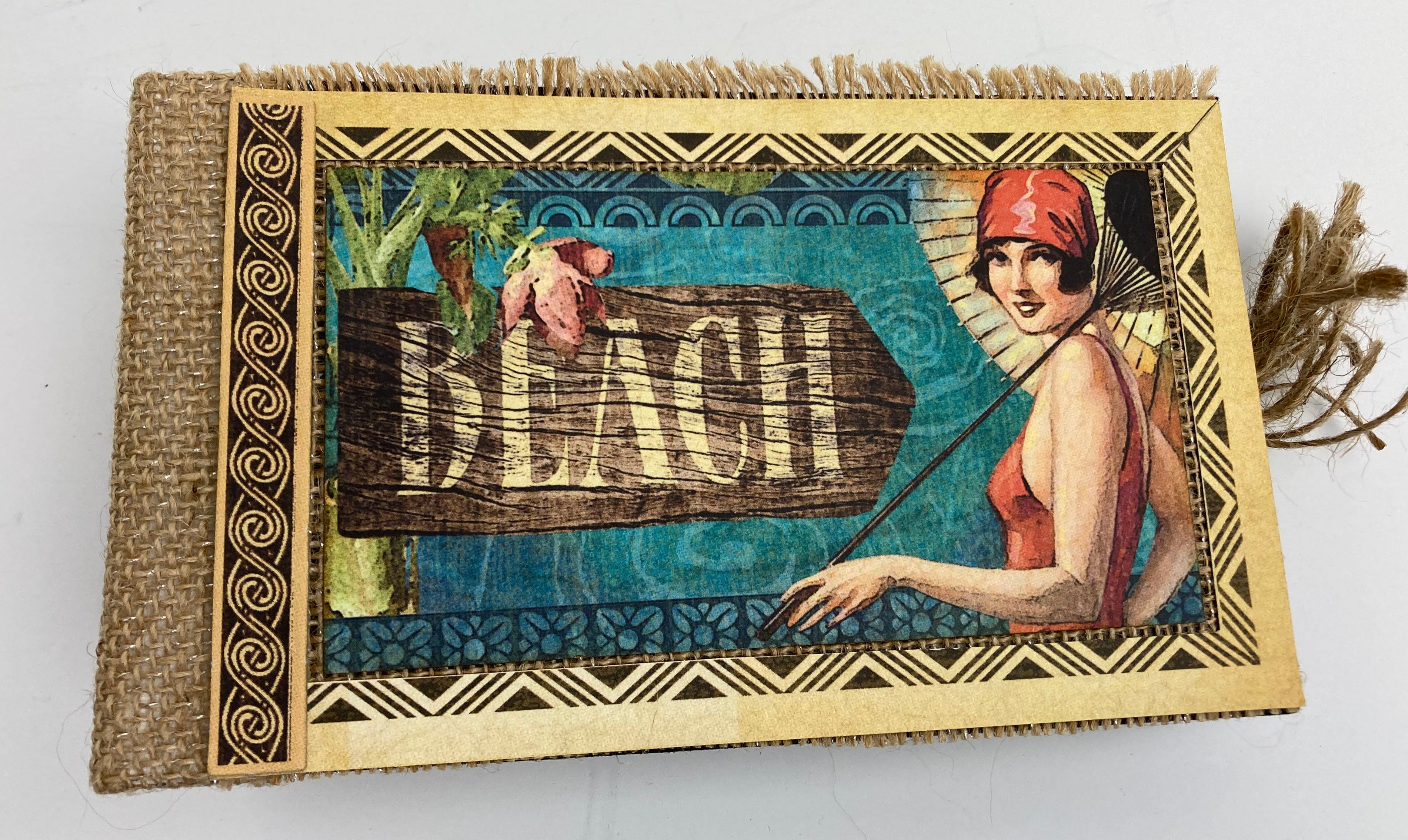 Beach Photo Travel Album, Summer Vacation Mini Album, Vintage Ocean Theme