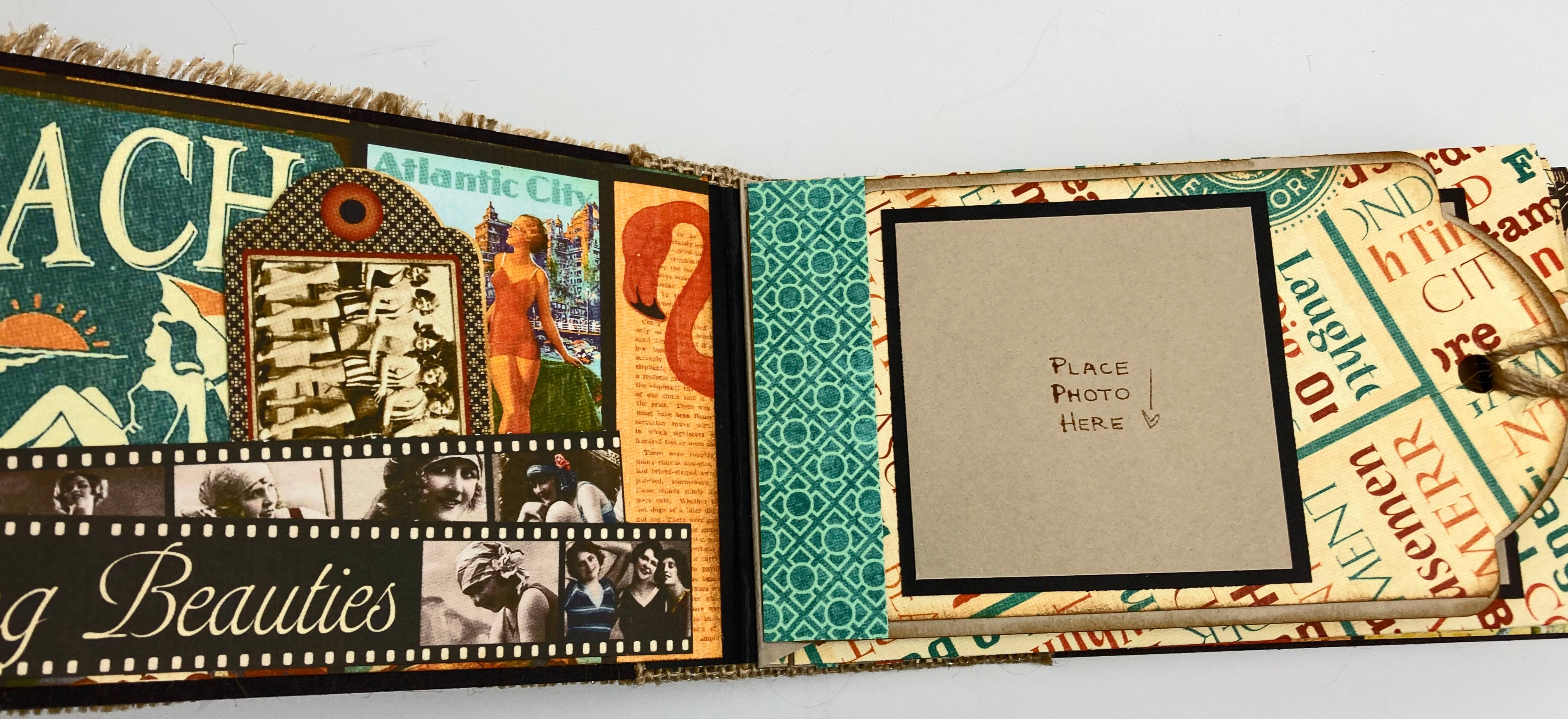 Beach Photo Travel Album, Summer Vacation Mini Album, Vintage Ocean Theme