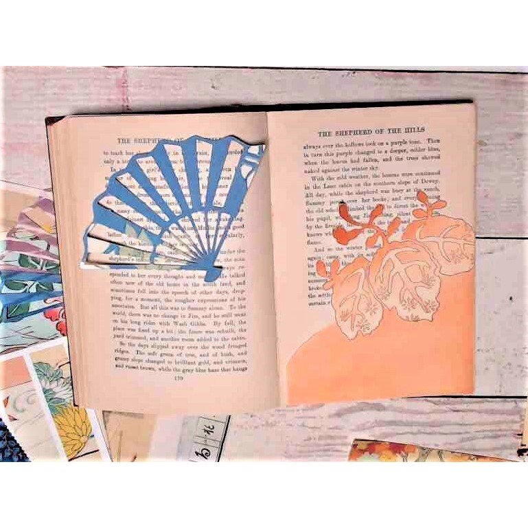 Beginner's Junk Journal Supplies Kit - Shipped to You | Antique Japanese Florals Theme, Botanical Ephemera and Paper Pack