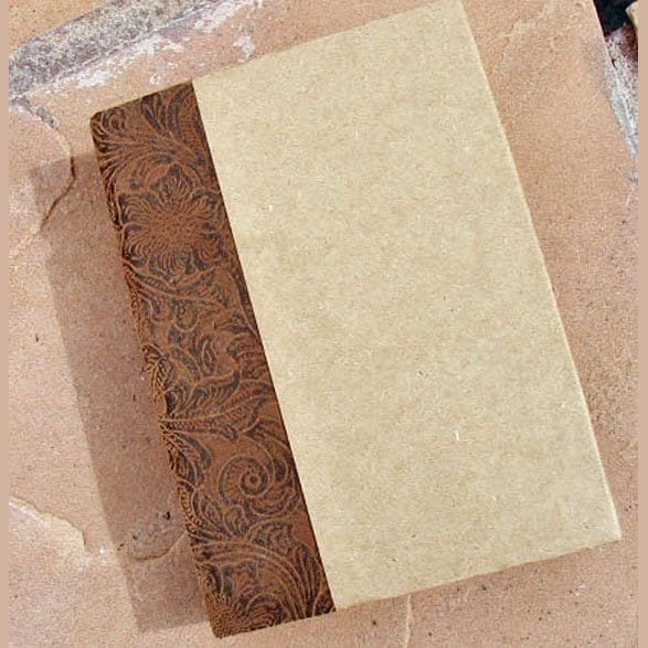 Blank Handmade Mini Album, DIY Scrapbook, Photo Album, Craft Kit, Faux Leather Spine - You Decorate it