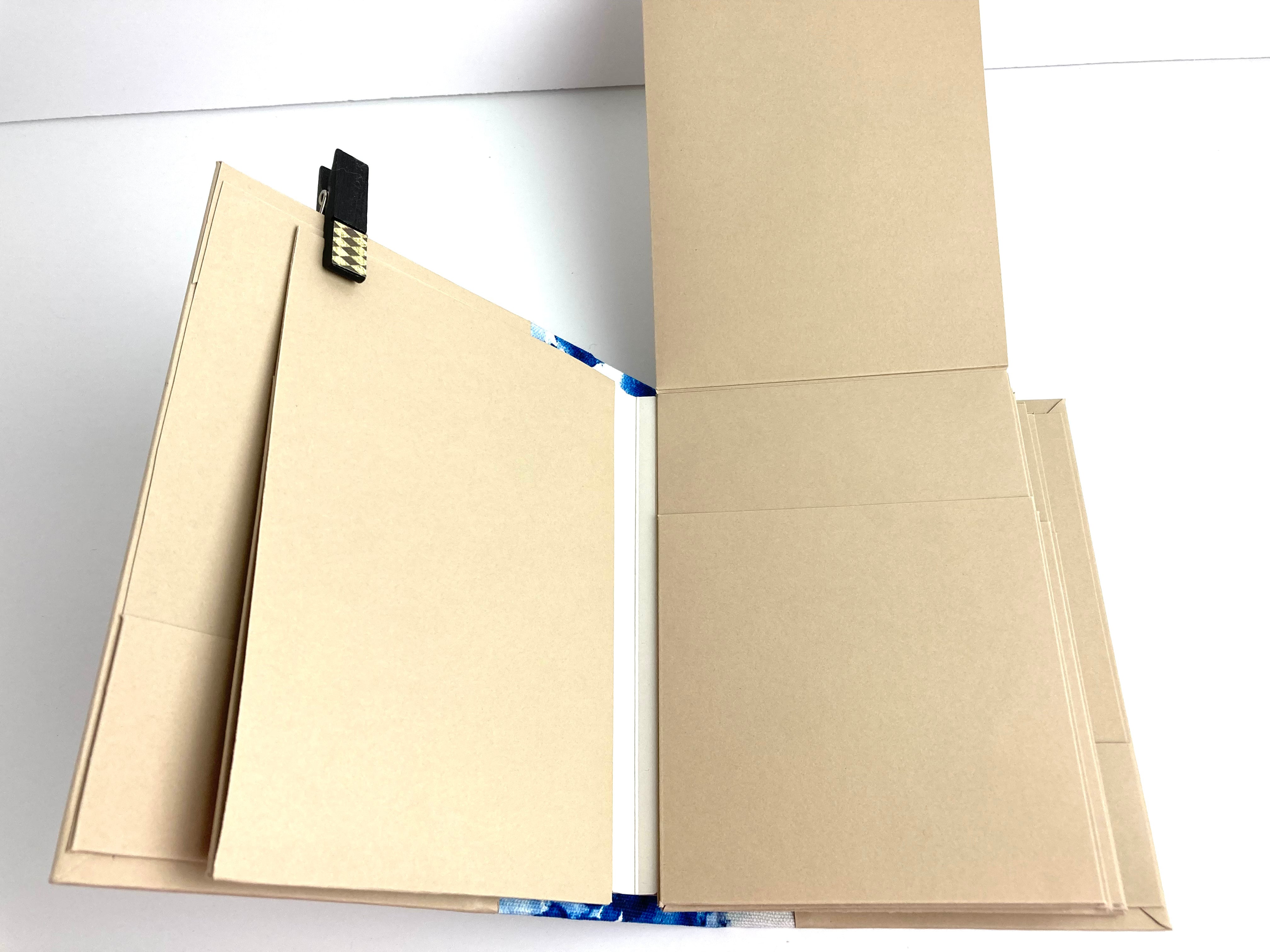 Blank Handmade Mini Album, DIY Scrapbook, Photo Album, Craft Kit, Faux Leather Spine - You Decorate it