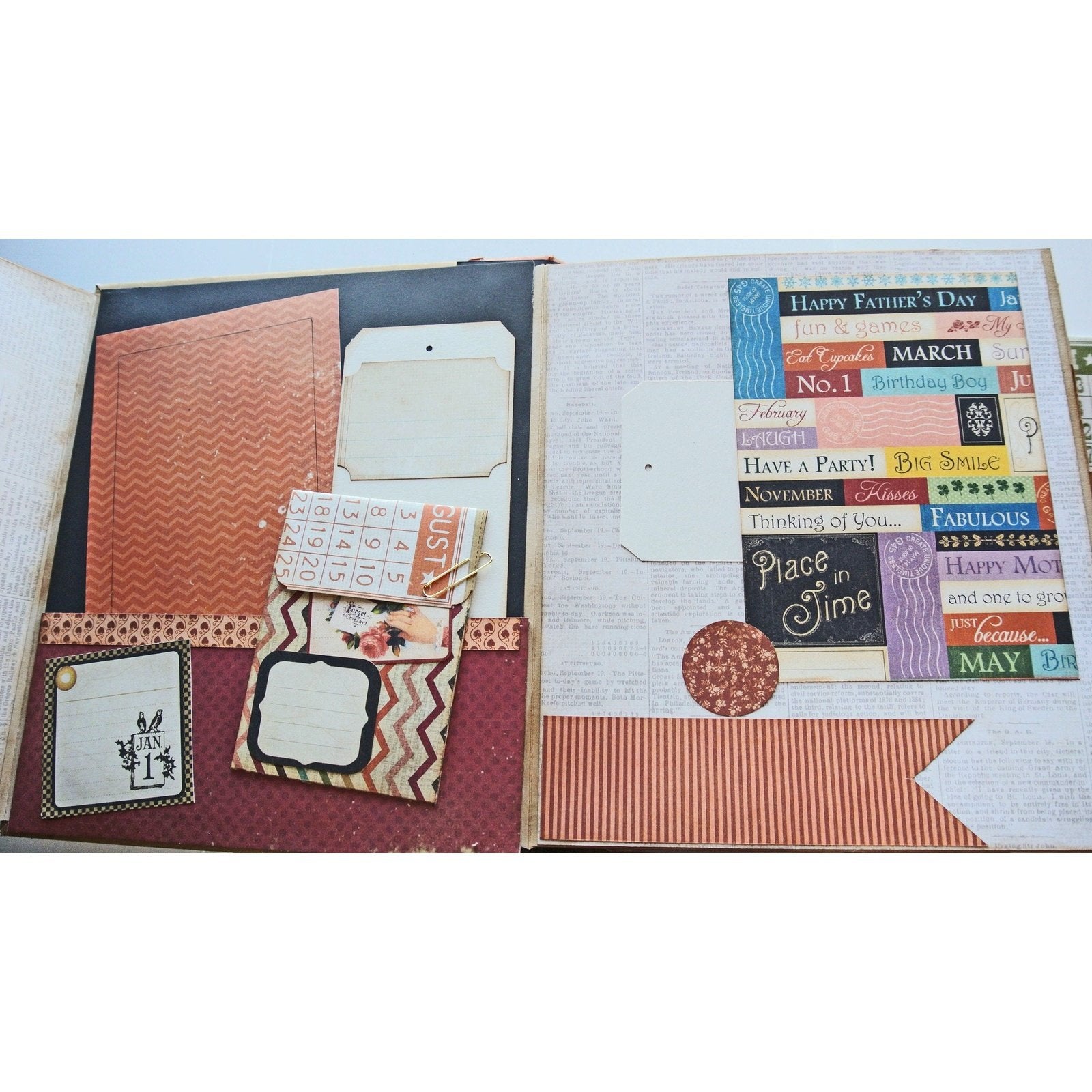 Blank Scrapbook Album, Handmade - Large Album with Storage Case to document a year of your life, for Photos and Memorabilia, You Decorate it