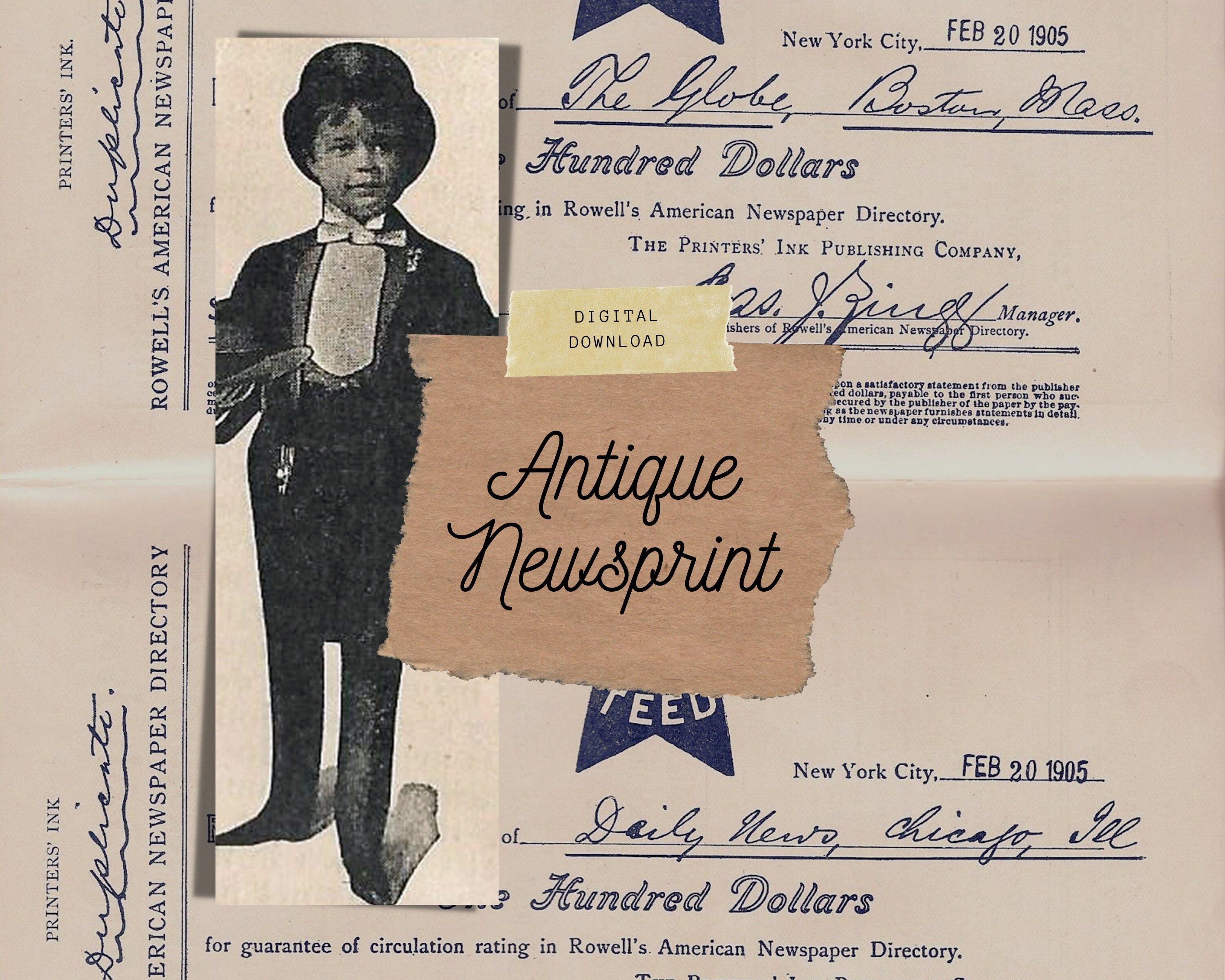 Digital Kit Misprints for Collage or Junk Journal Pages