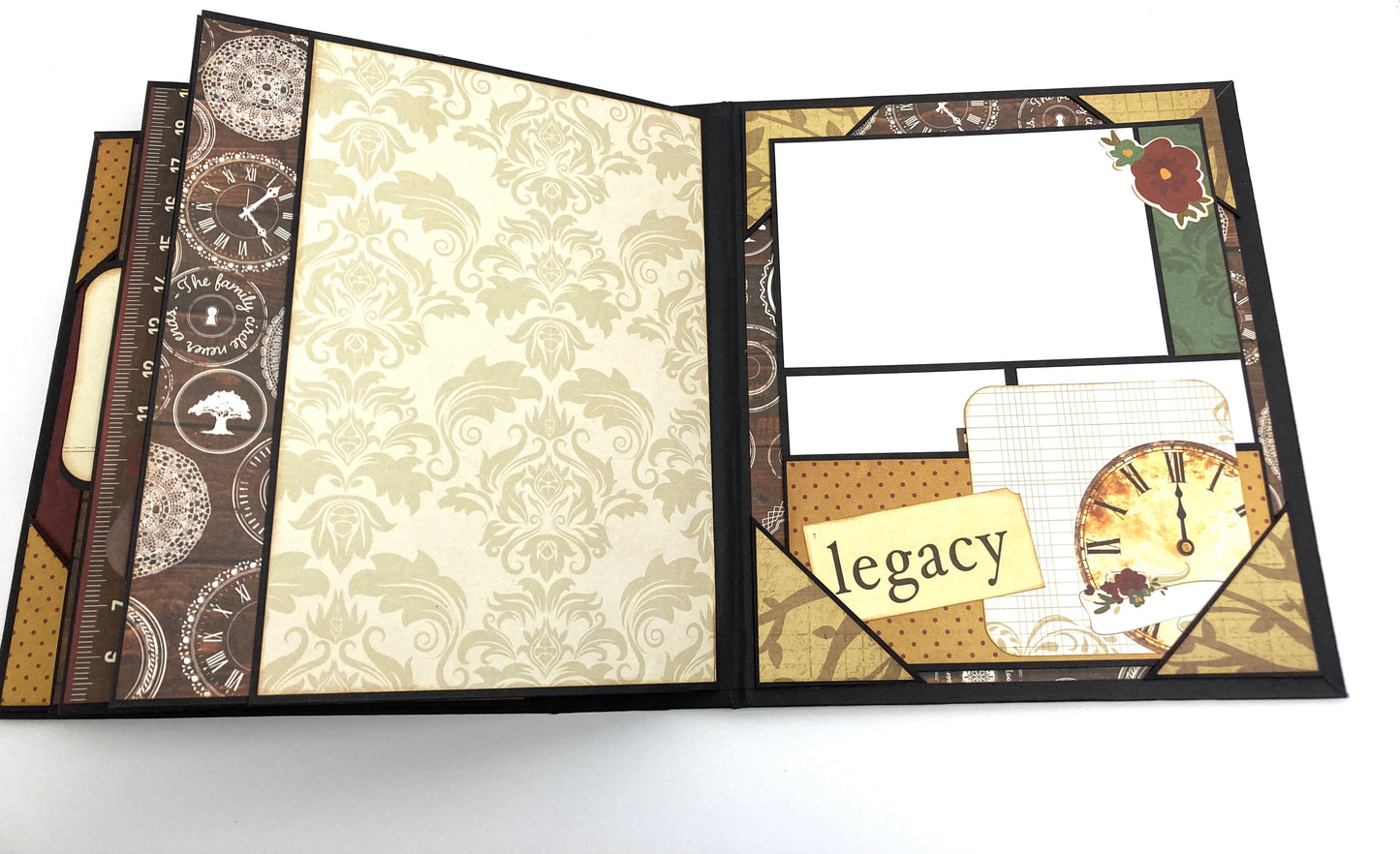 Family Tree Photo Mini Album - Customizable Heritage Scrapbook with Your Name on the Cover