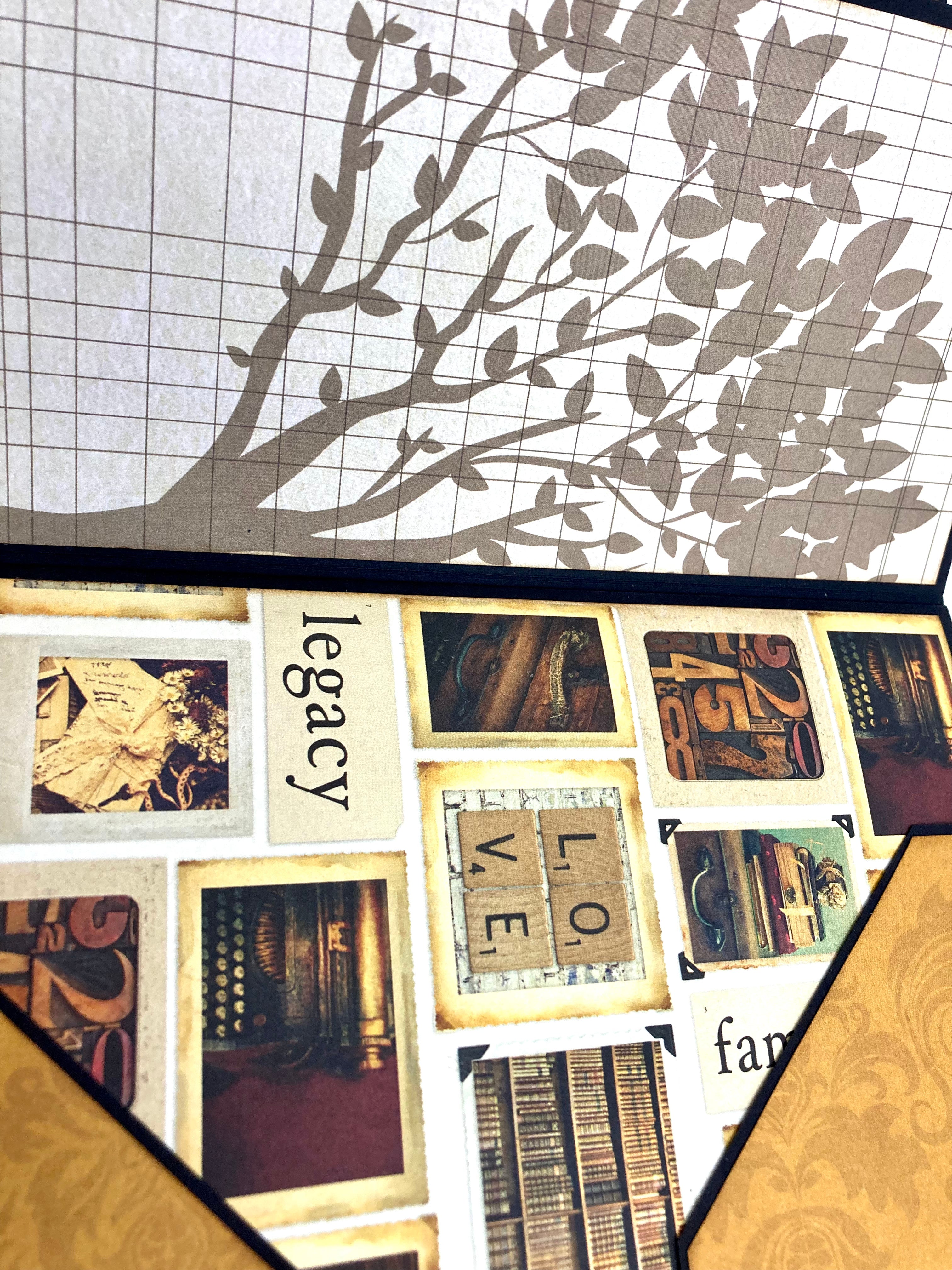 Family Tree Photo Mini Album - Customizable Heritage Scrapbook with Your Name on the Cover