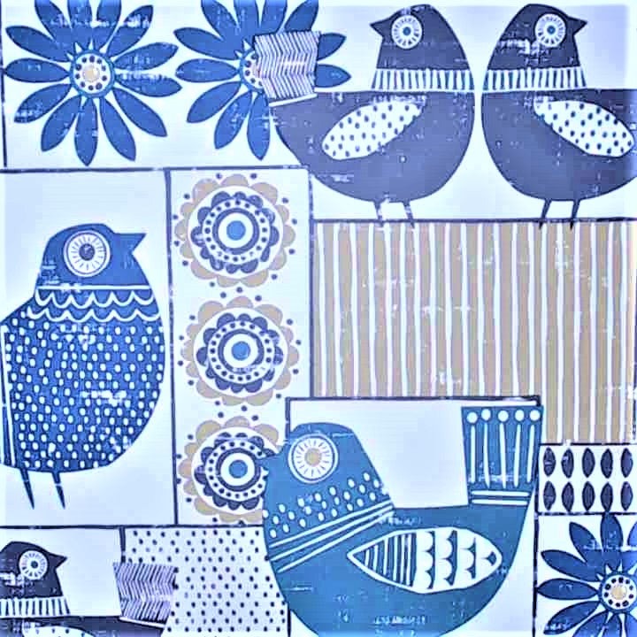 Folk Art Theme Unpasted Wallpaper Sheets for Crafts, Junk Journals, Mixed Media and Collage Art Projects