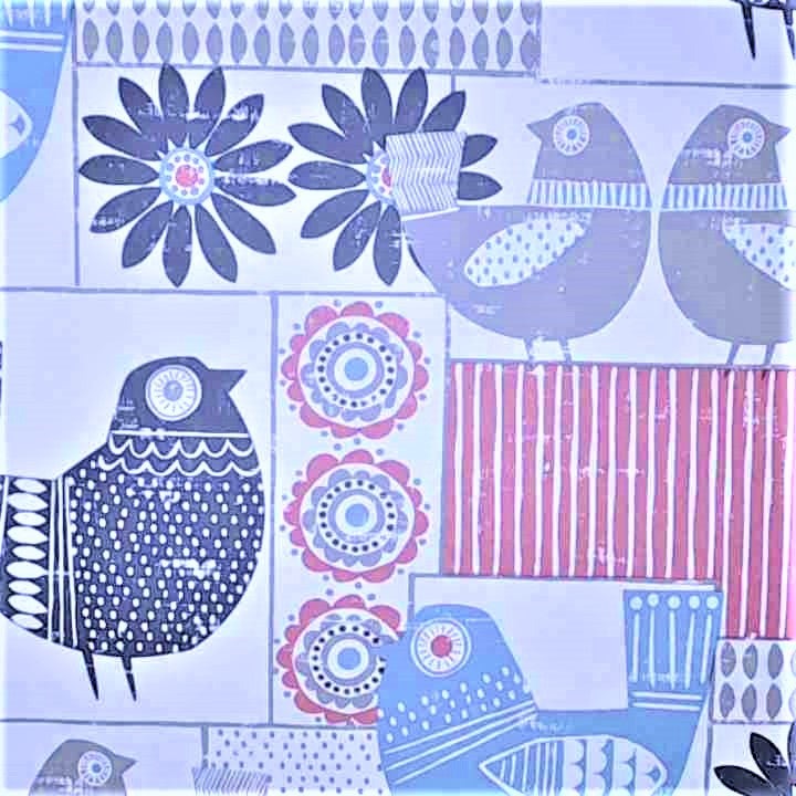 Folk Art Theme Unpasted Wallpaper Sheets for Crafts, Junk Journals, Mixed Media and Collage Art Projects