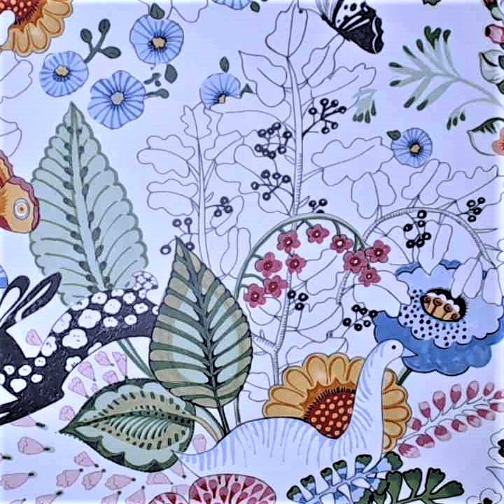 Folk Art Theme Unpasted Wallpaper Sheets for Crafts, Junk Journals, Mixed Media and Collage Art Projects