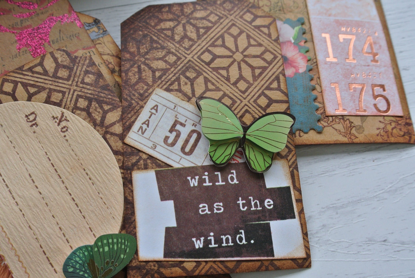 Papercraft Tags in Earthy Tones, for Junk Journals - set of 10