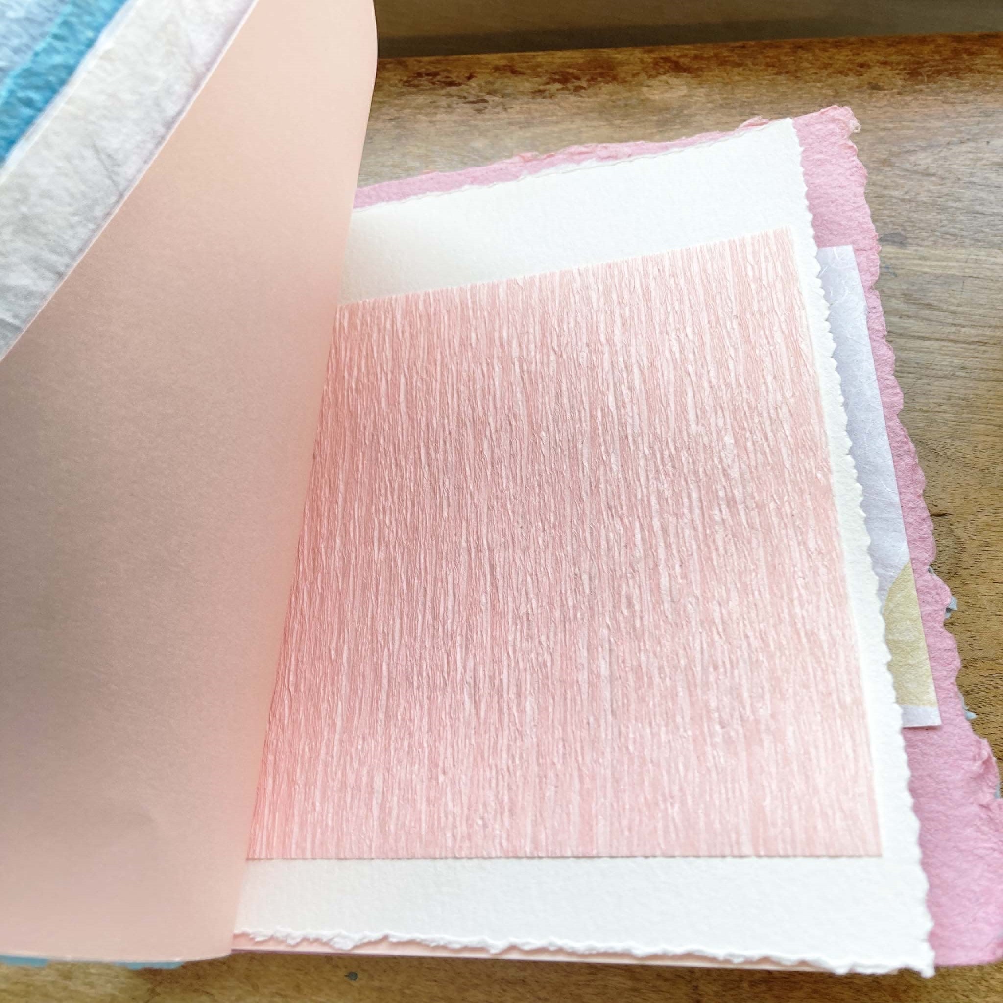 Botanical Art Journal with Handmade Paper Cover, Variety of Mixed Media Pages, Hand Sewn Binding with Stick Inserted