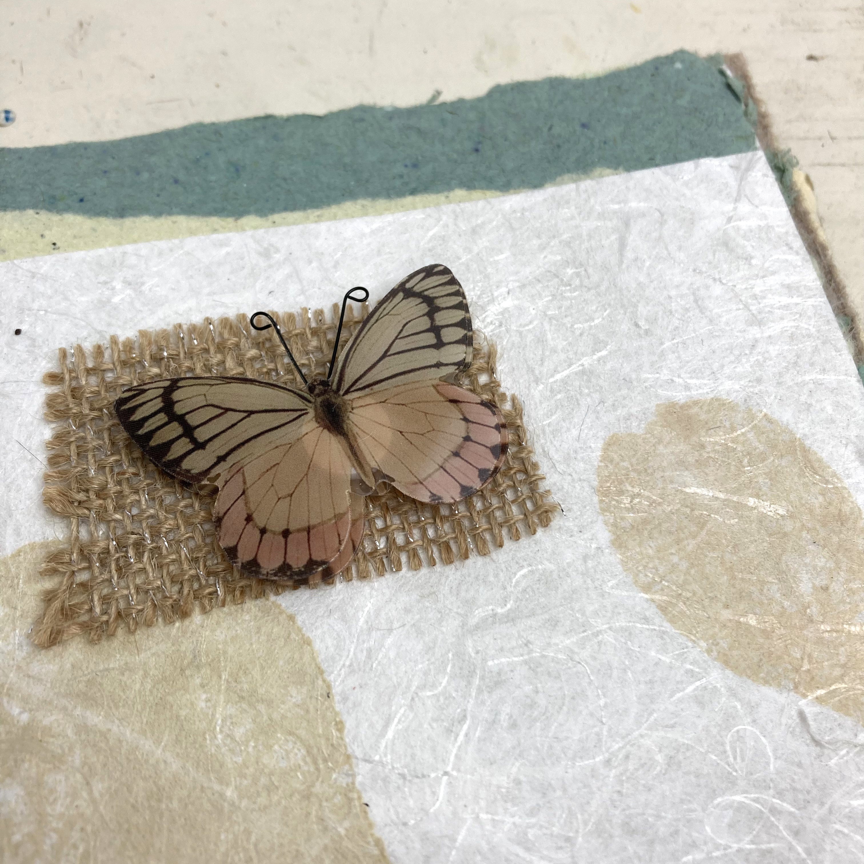 Botanical Art Journal with Handmade Paper Cover, Variety of Mixed Media Pages, Hand Sewn Binding with Stick Inserted