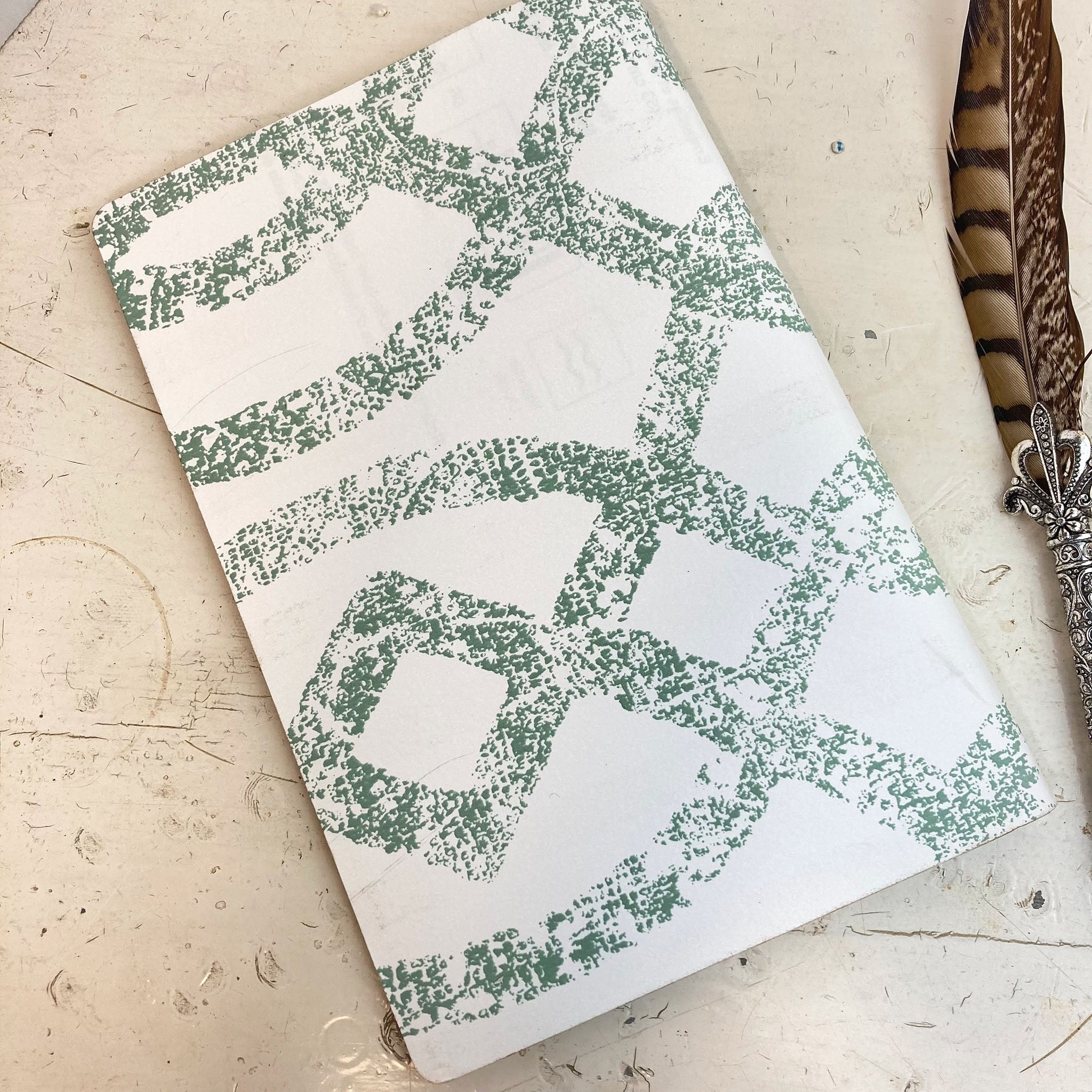 Soft Cover Writing Journal, Blank Newsprint Pages, Wallpaper Cover, Fits in your Purse