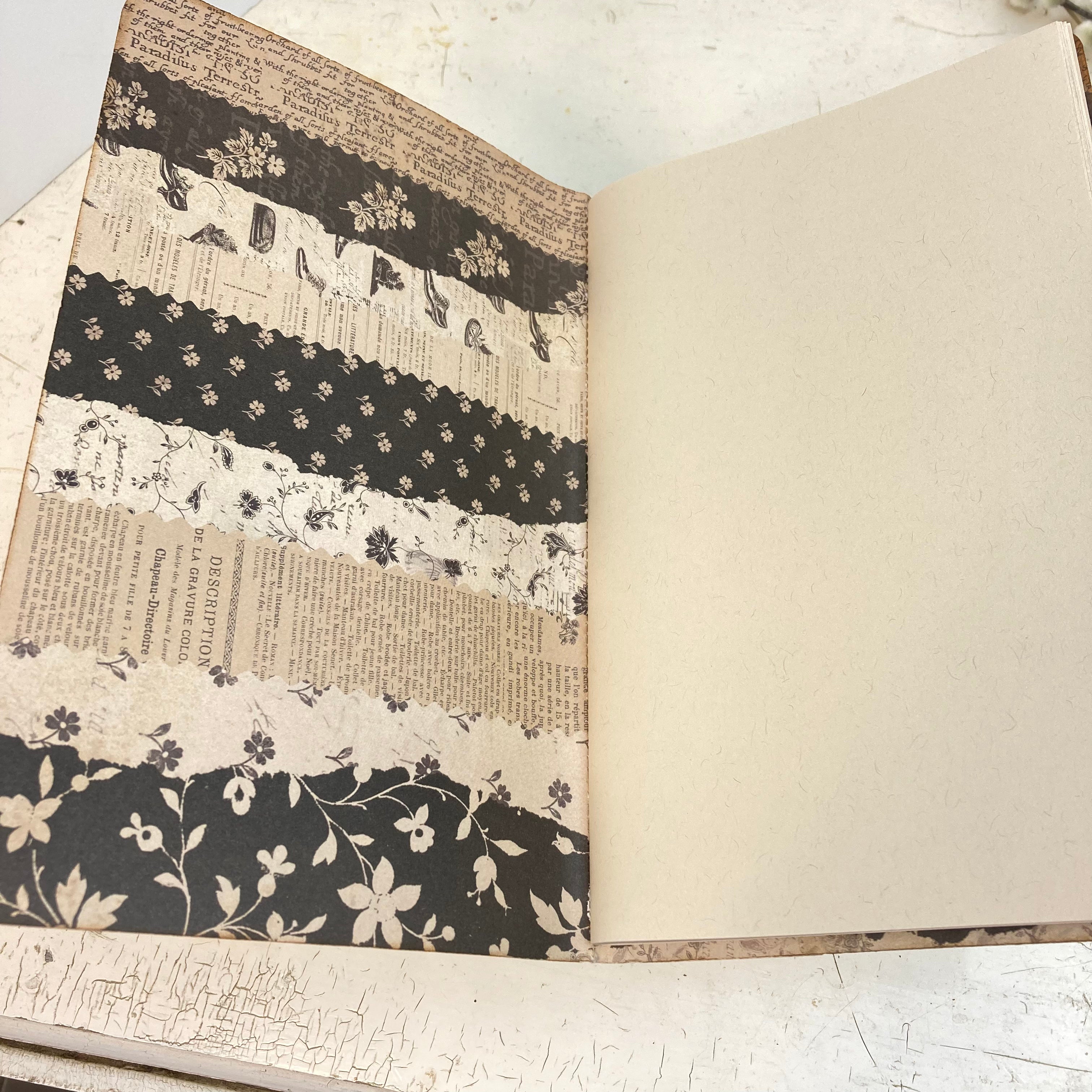 Soft Cover Writing Journal, Blank Newsprint Pages, Wallpaper Cover, Fits in your Purse