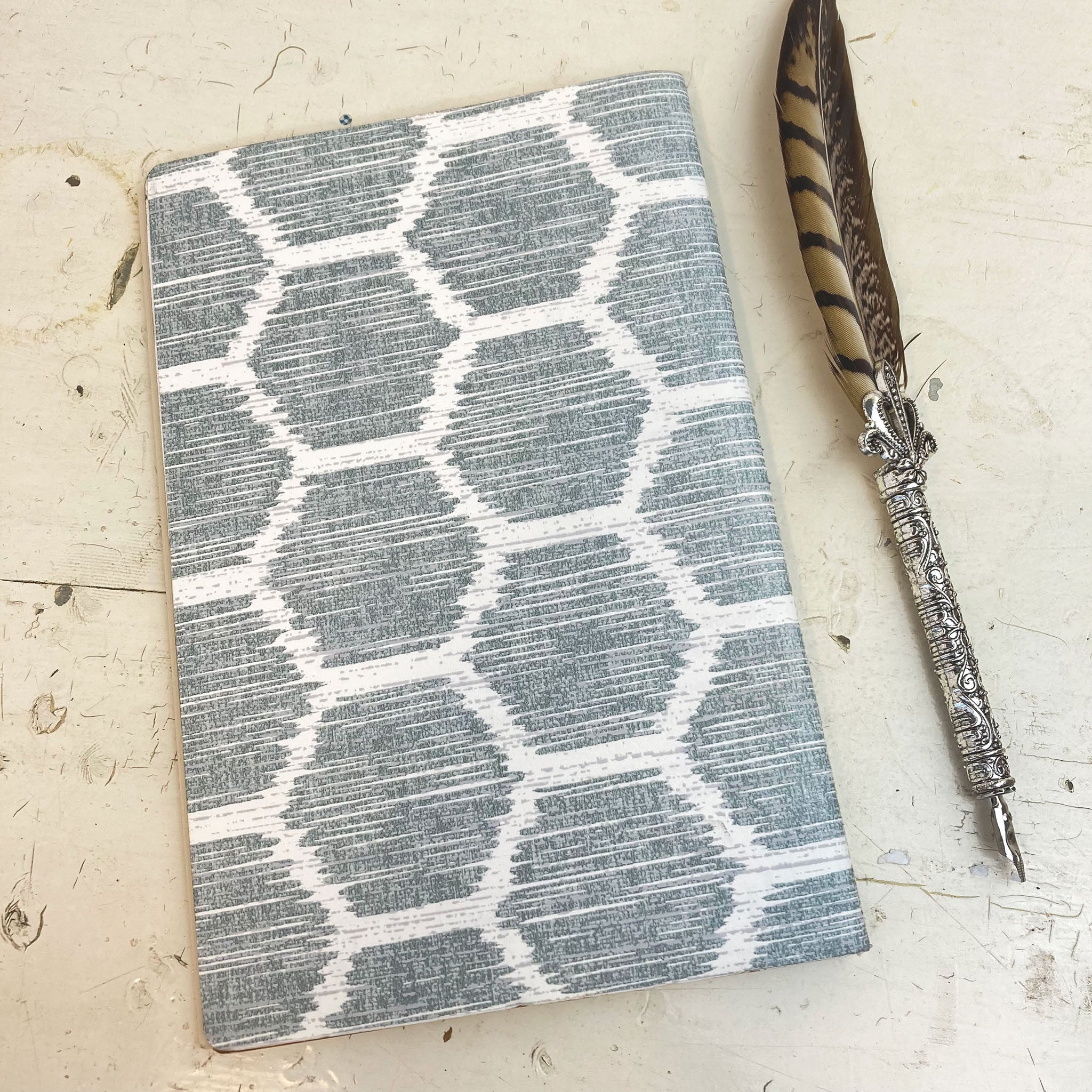 Soft Cover Writing Journal, Blank Newsprint Pages, Wallpaper Cover, Fits in your Purse