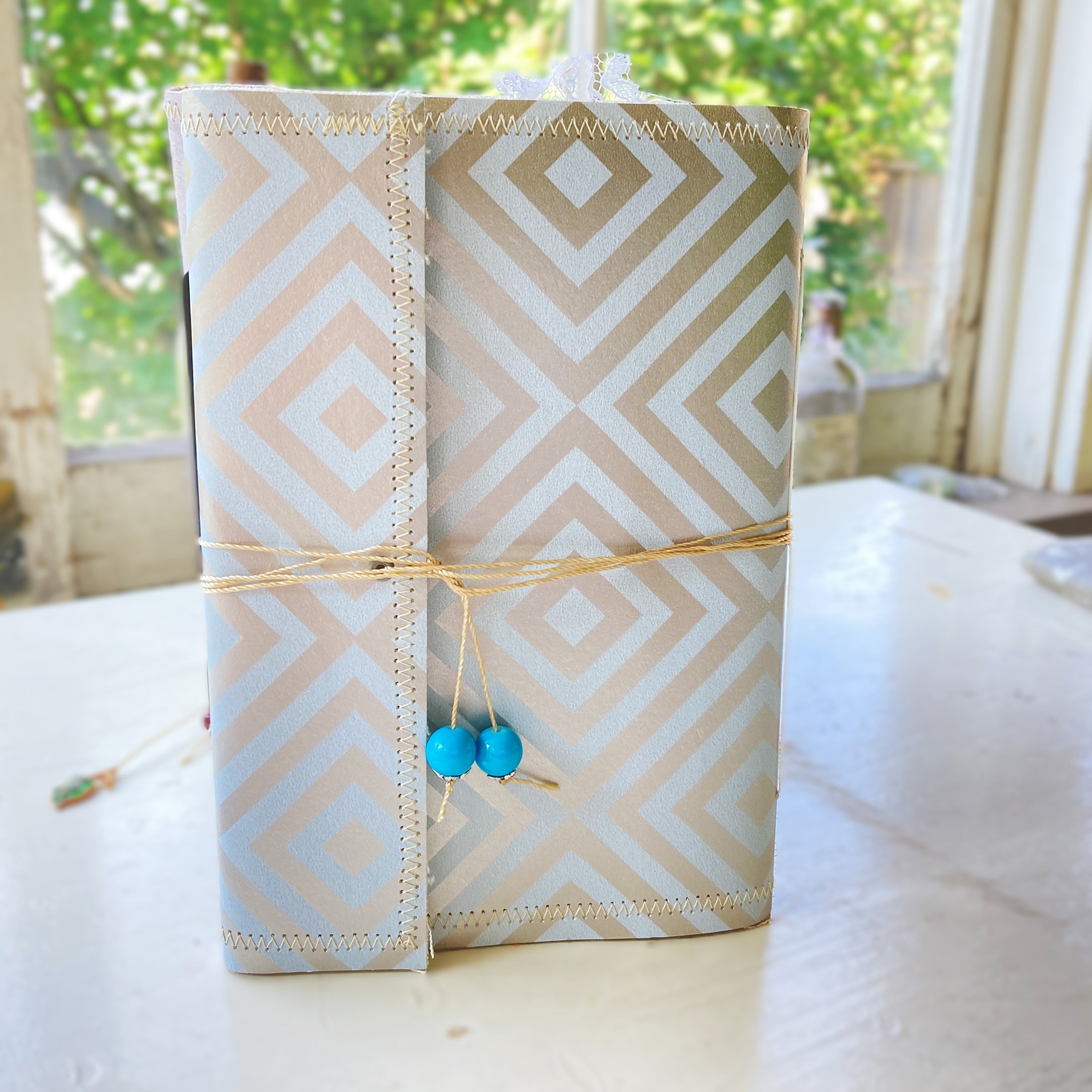 Soft Cover Handmade Art Journal, Wallet Style, Fits in your Purse
