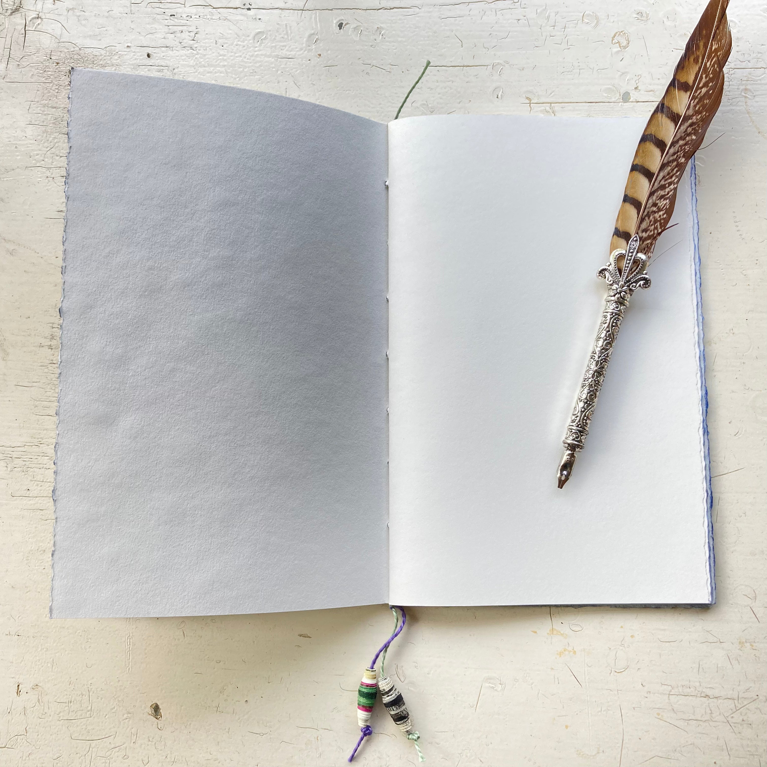 Handmade Paper Journal | Lay-Flat Sketchbook | Eco-Friendly, Artisan Notebook Notebook, Handmade Paper Cover