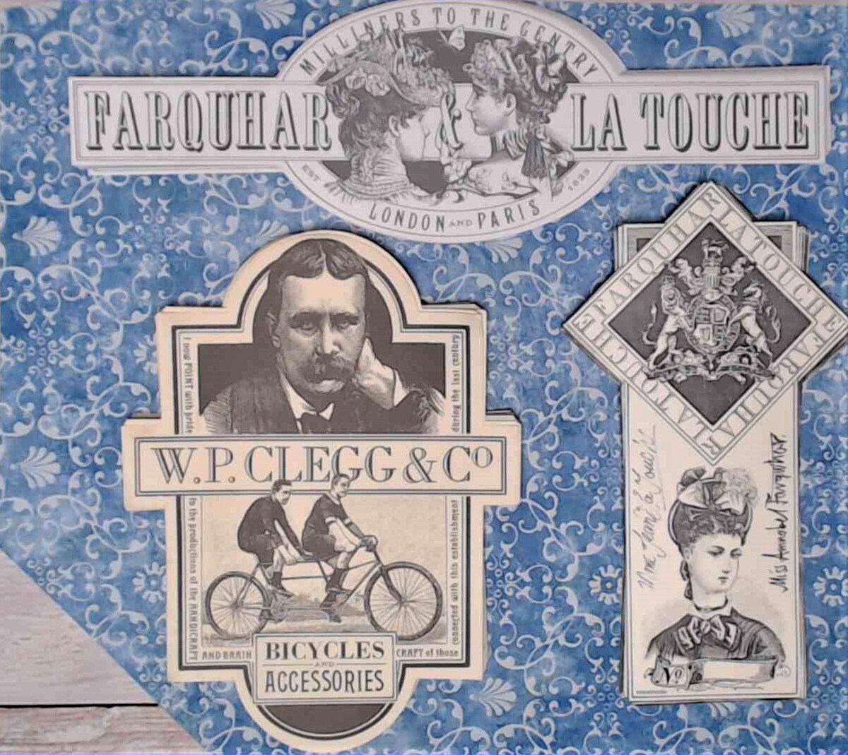 Jar Labels, Haberdashery, Vintage Seamstress & Bicycles, Reprints - set of 12