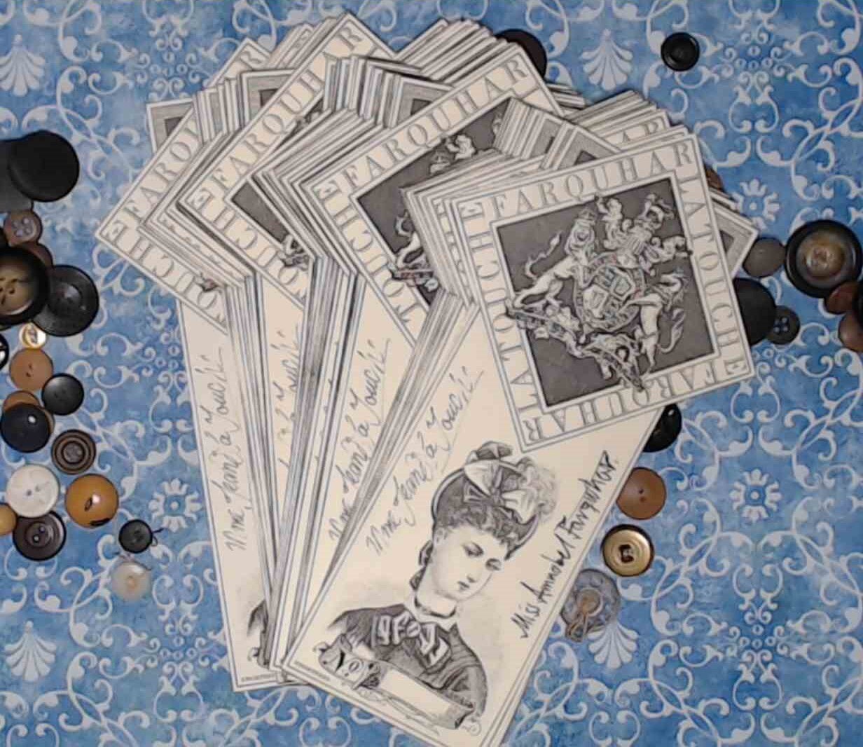 Jar Labels, Haberdashery, Vintage Seamstress & Bicycles, Reprints - set of 12