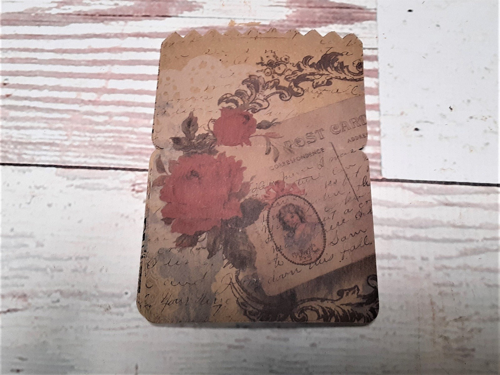 Kraft Mini File Folders, Junk Journal Ephemera, Vintage Style, makes great Pockets and Tuck Spots - set of 12 Die Cuts