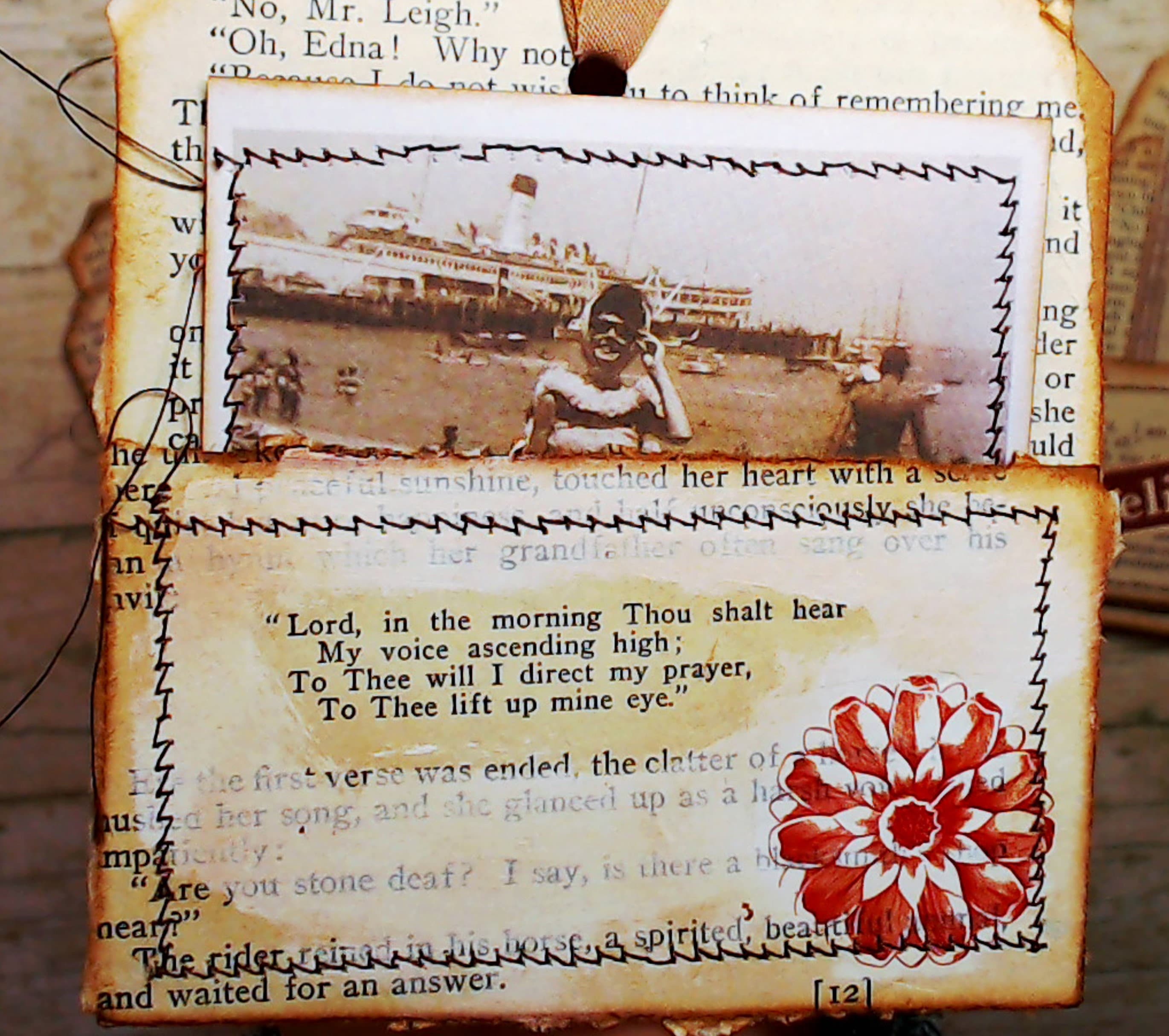 Library Pockets from Vintage Book Pages, Junk Journal Ephemera Kit, Handmade